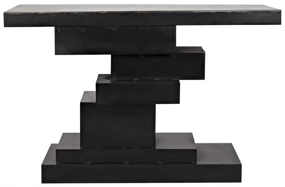 Platoon Console, Black Iron in Matte Black — Noir Furniture