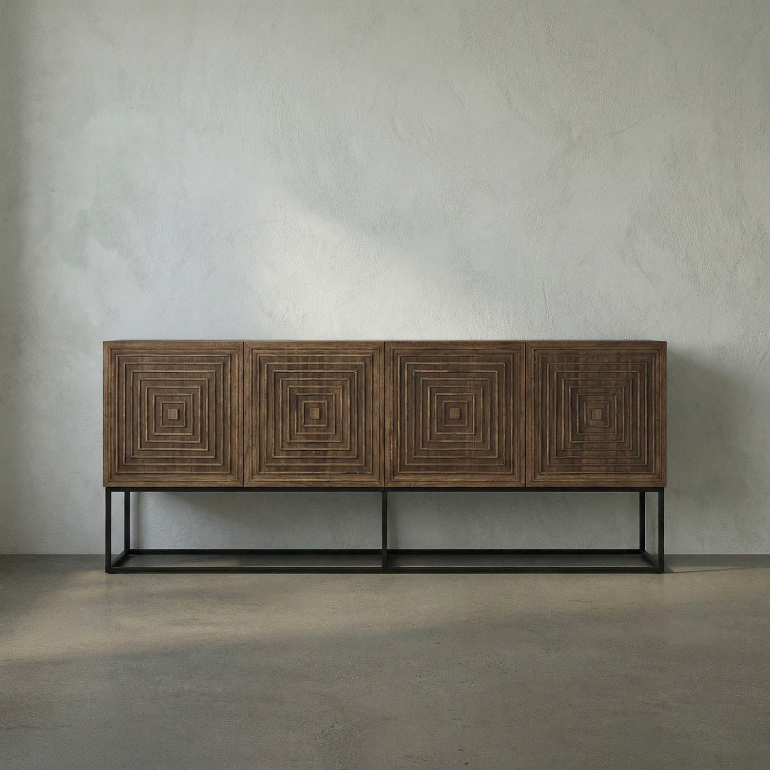 Lanon Sideboard with Iron Base, Dark Walnut by Noir