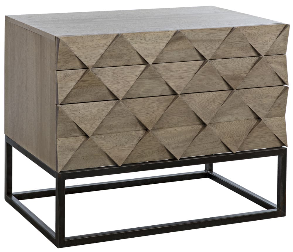 Draco Sideboard with Iron Stand, Washed Walnut in Washed Walnut w/ Matte Black Legs — Noir Furniture