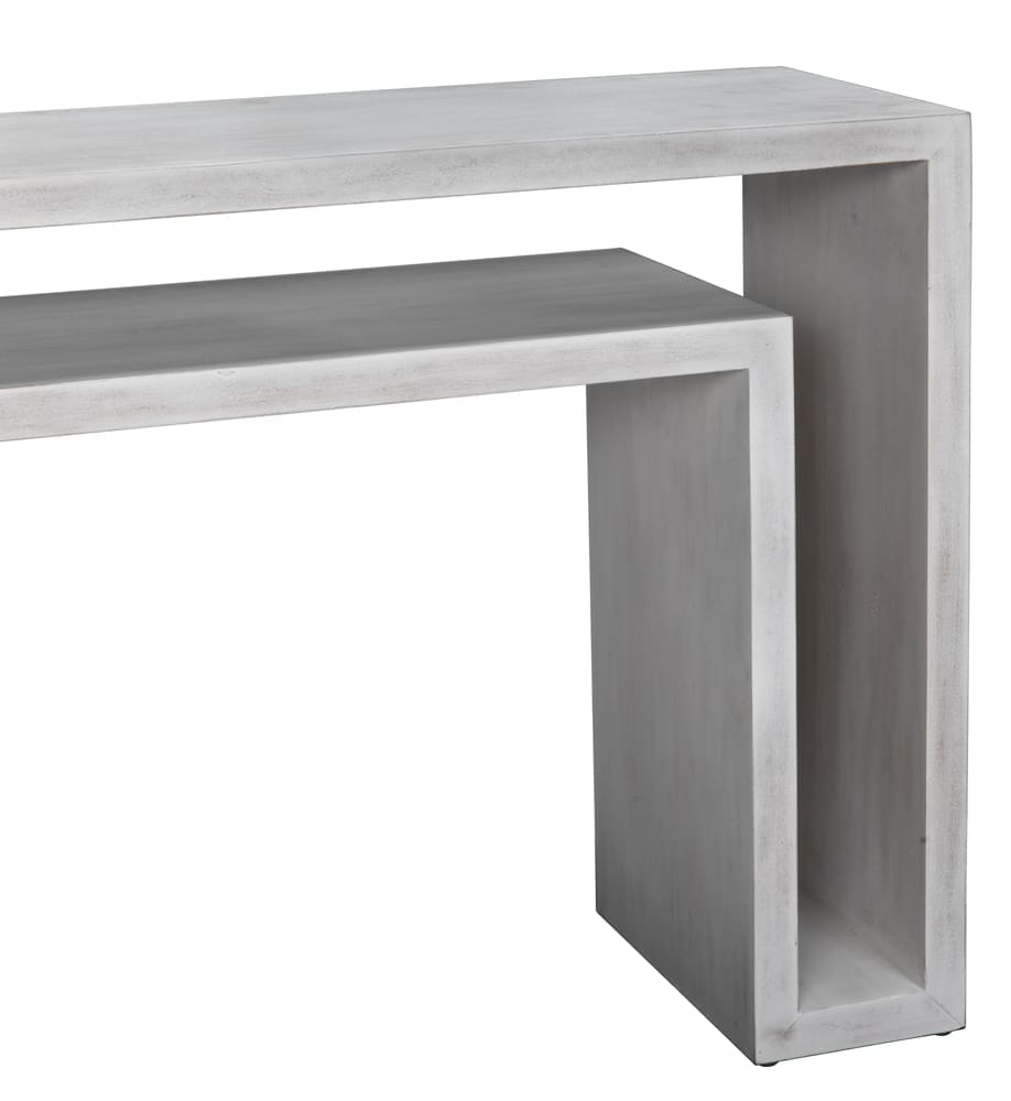 Caine Console, WH in White Wash — Noir Furniture