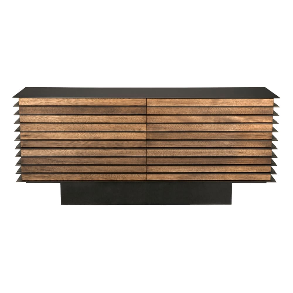 Elevation Sideboard, Dark Walnut and Iron in Dark Walnut with Matte Black — Noir Furniture