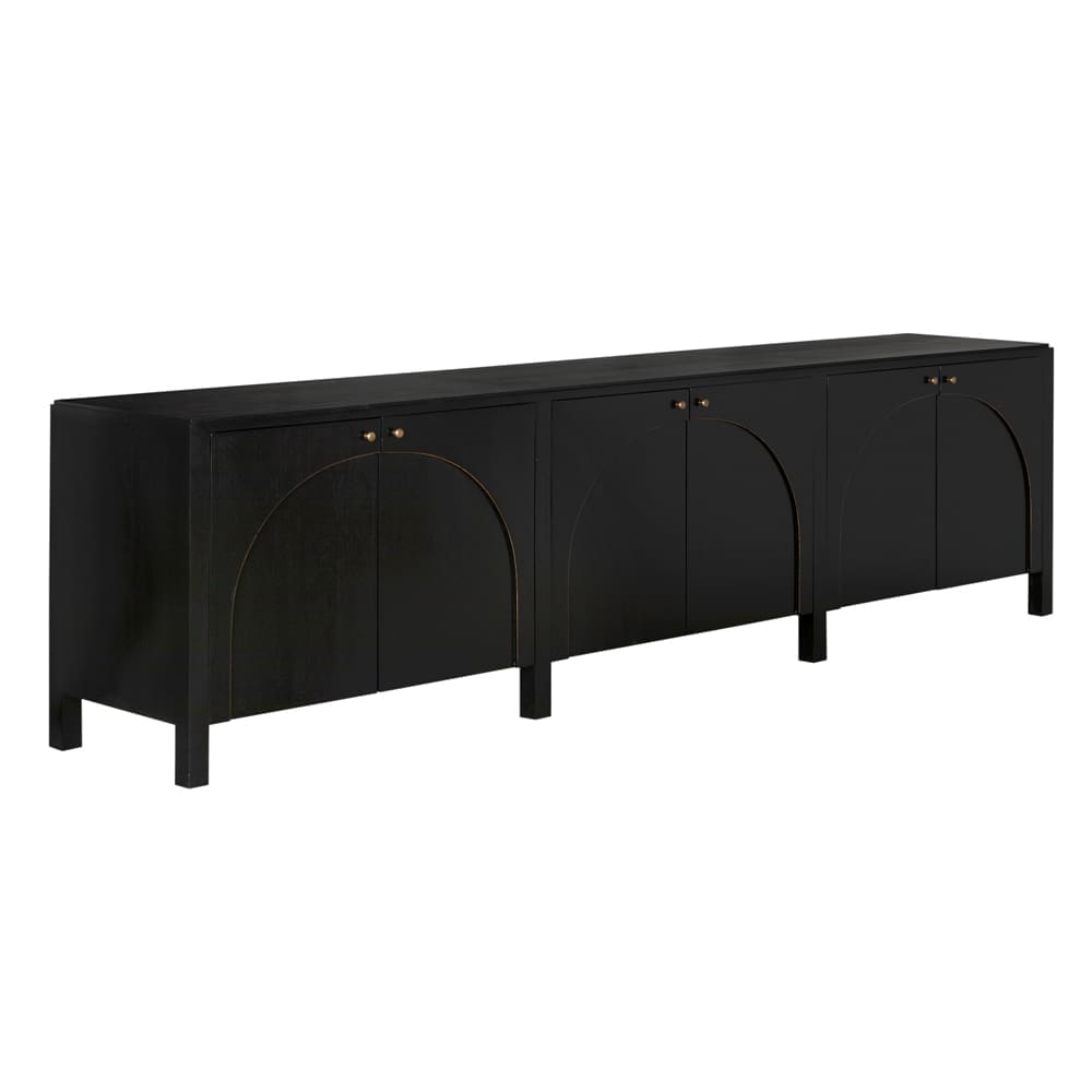Weston Sideboard XL, HB w Light Brown Trim in Hand Rubbed Black with Light Brown — Noir Furniture