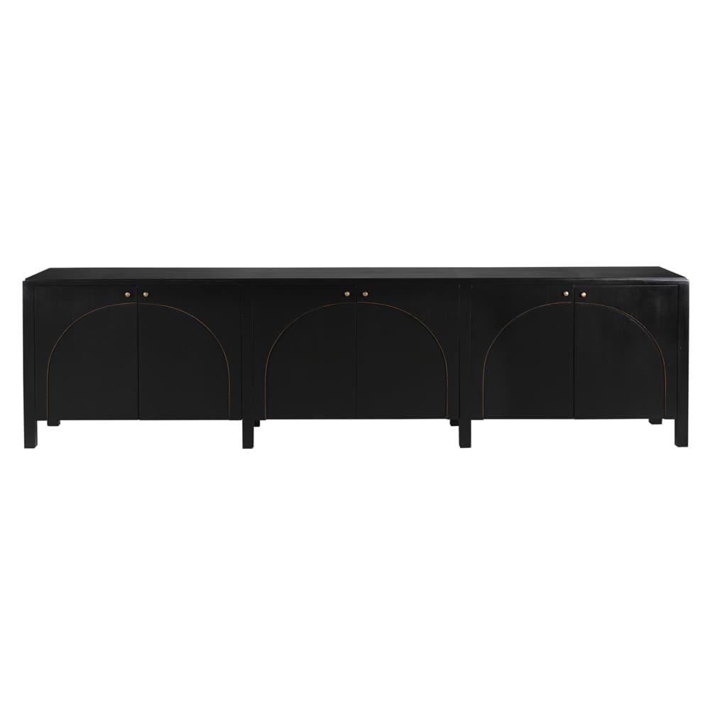 Weston Sideboard XL, HB w Light Brown Trim in Hand Rubbed Black with Light Brown — Noir Furniture