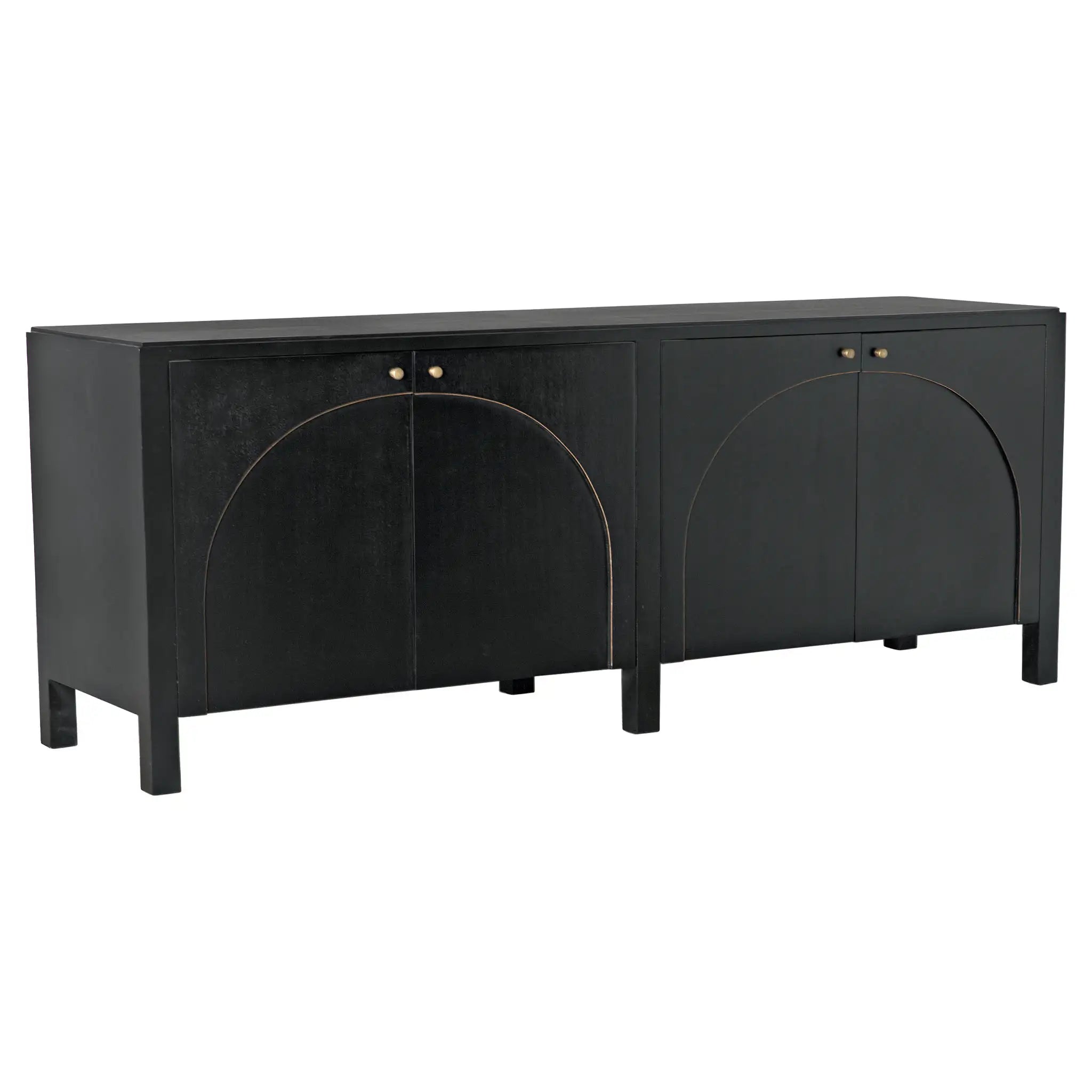 Weston Sideboard, Hand Rubbed Black with Light Brown Trim in Hand Rubbed Black with Light Brown Trim — Noir Furniture
