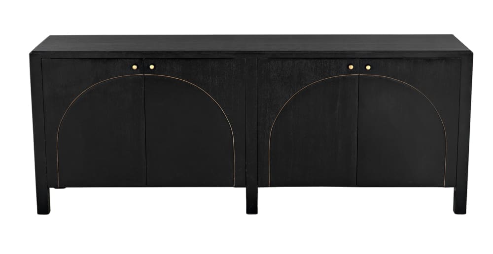 Weston Sideboard, Hand Rubbed Black with Light Brown Trim in Hand Rubbed Black with Light Brown Trim — Noir Furniture