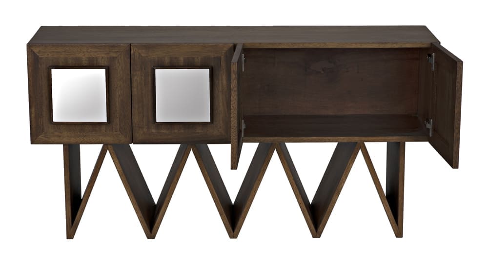 Jean-Michel Sideboard, Dark Walnut with Mirror in Dark Walnut — Noir Furniture