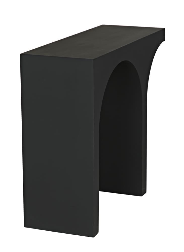 Maximus Console/Side Table, Black Iron in Matte Black — Noir Furniture