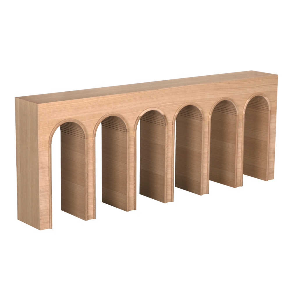 ENZO CONSOLE, EXTRA LARGE, WHITE OAK in Clear Coat Flat — Noir Furniture