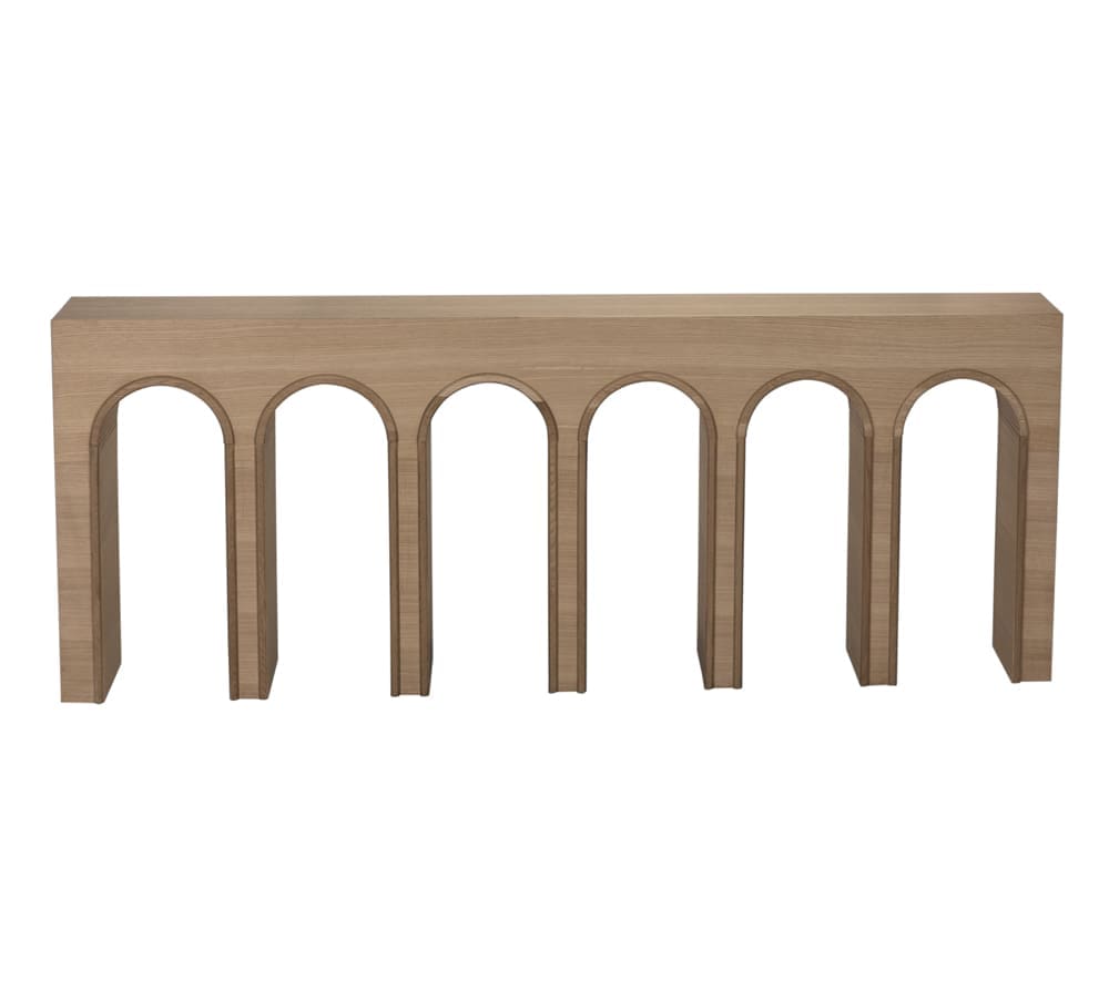 ENZO CONSOLE, EXTRA LARGE, WHITE OAK in Clear Coat Flat — Noir Furniture