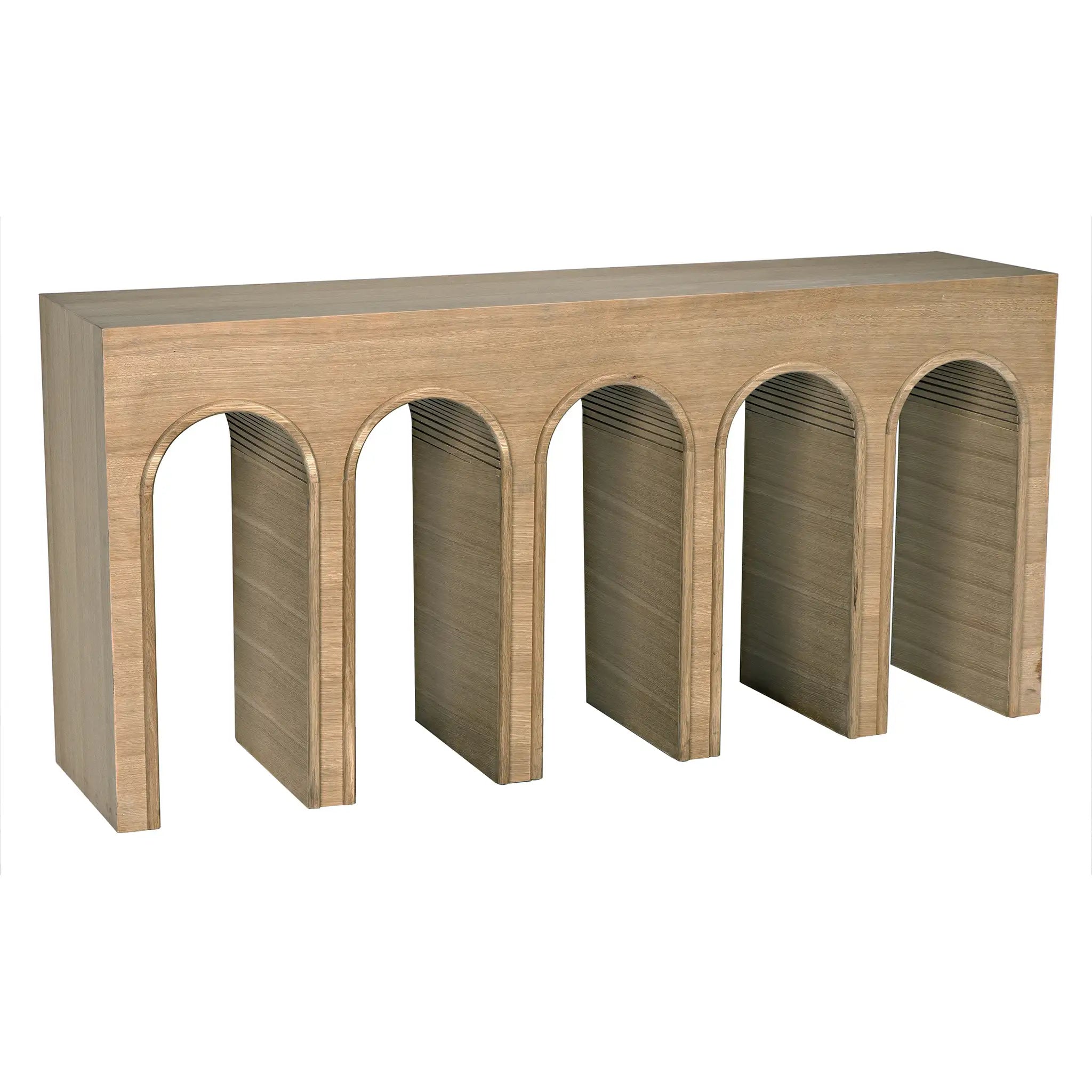 Enzo Console, White Oak in Clear Coat Flat — Noir Furniture