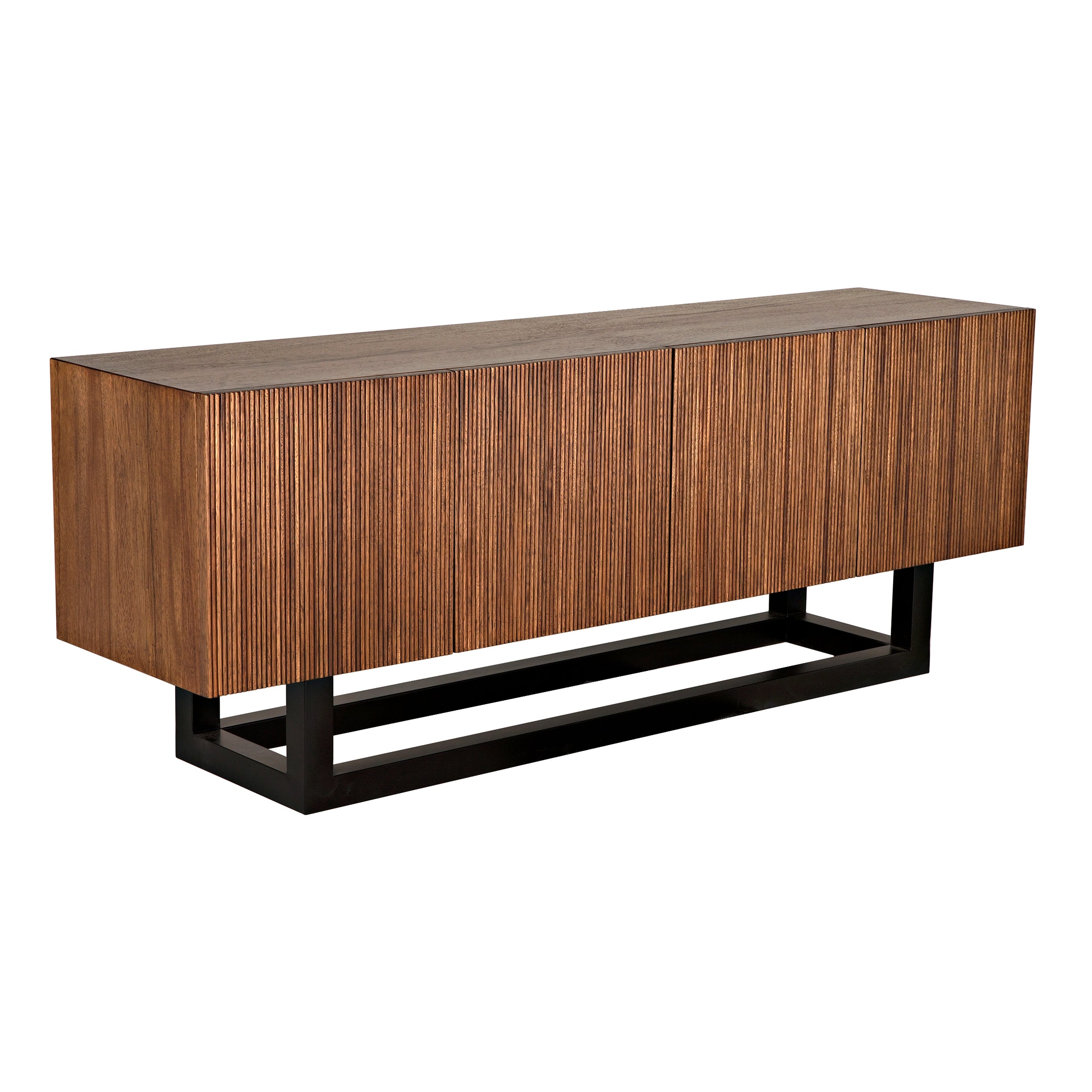 Thomson Sideboard in Dark Walnut with Matte Black — Noir Furniture