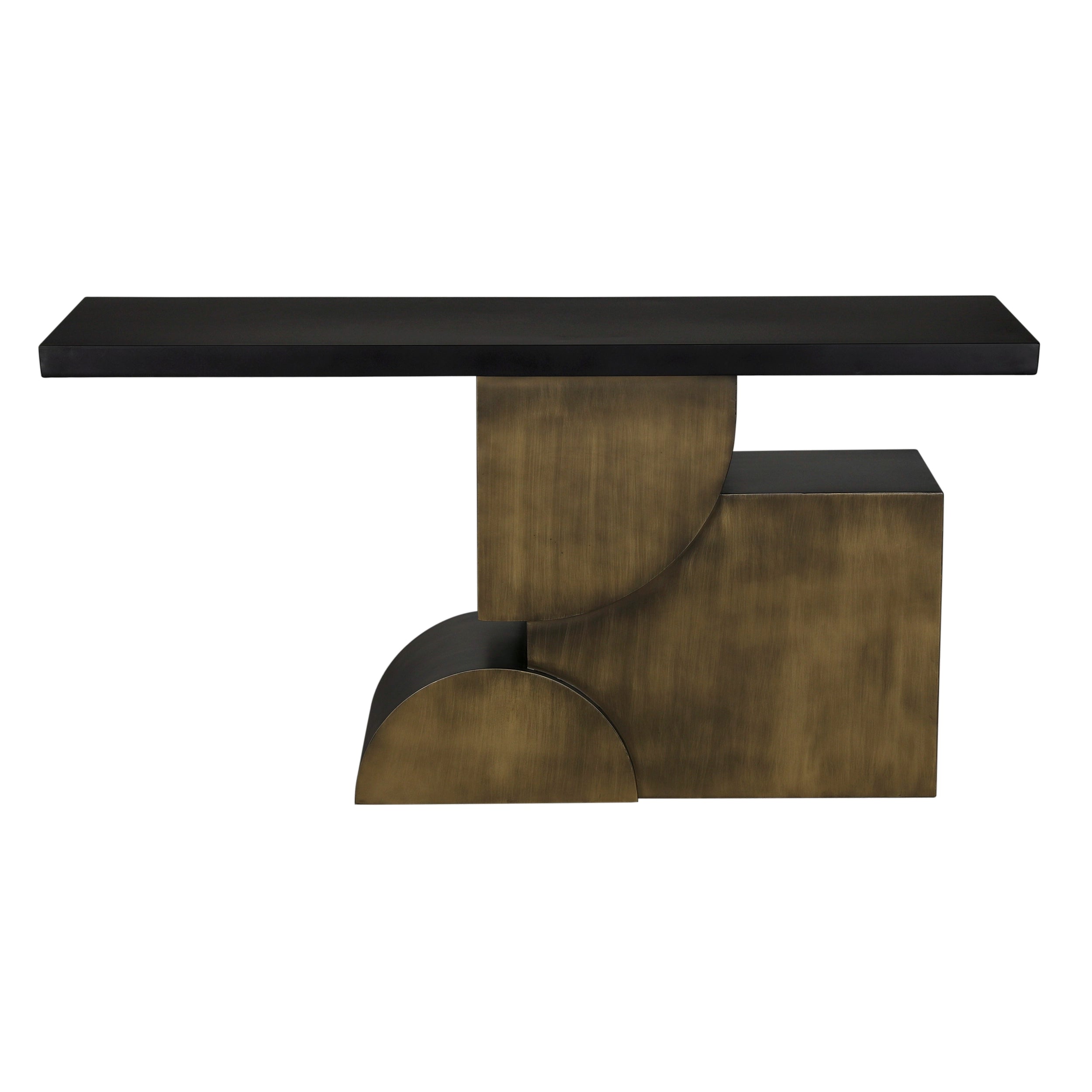 Couture Console in Matte Black and Aged Brass — Noir Furniture