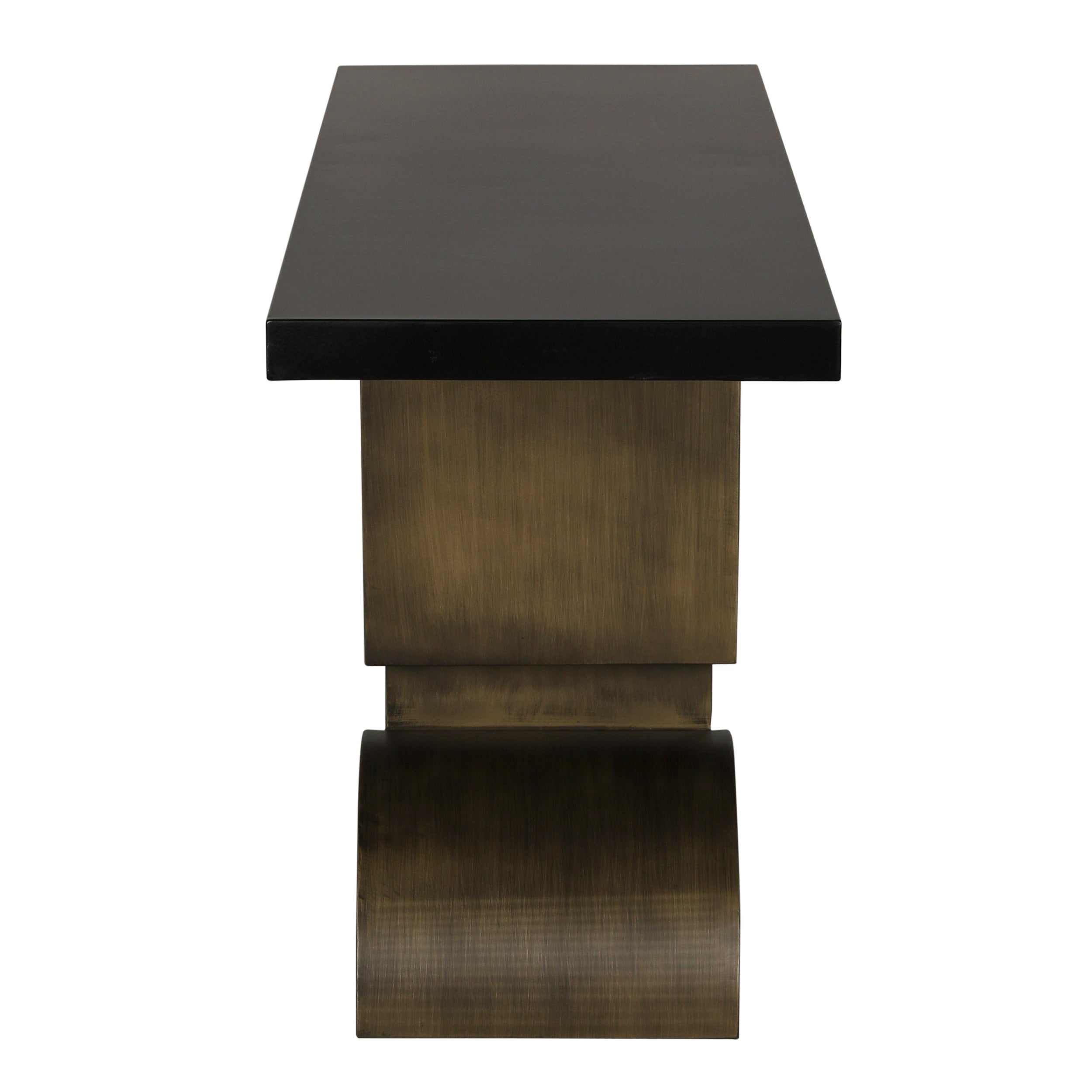 Couture Console in Matte Black and Aged Brass — Noir Furniture