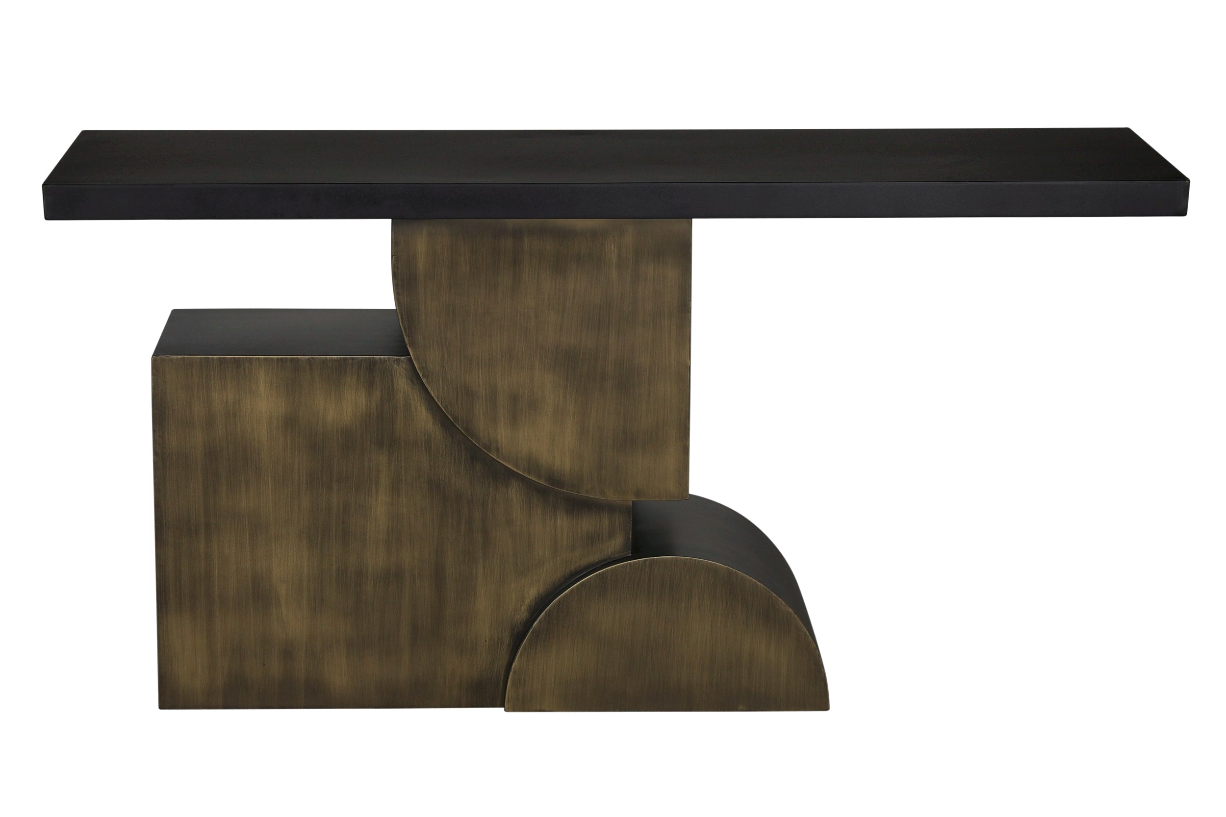 Couture Console in Matte Black and Aged Brass — Noir Furniture