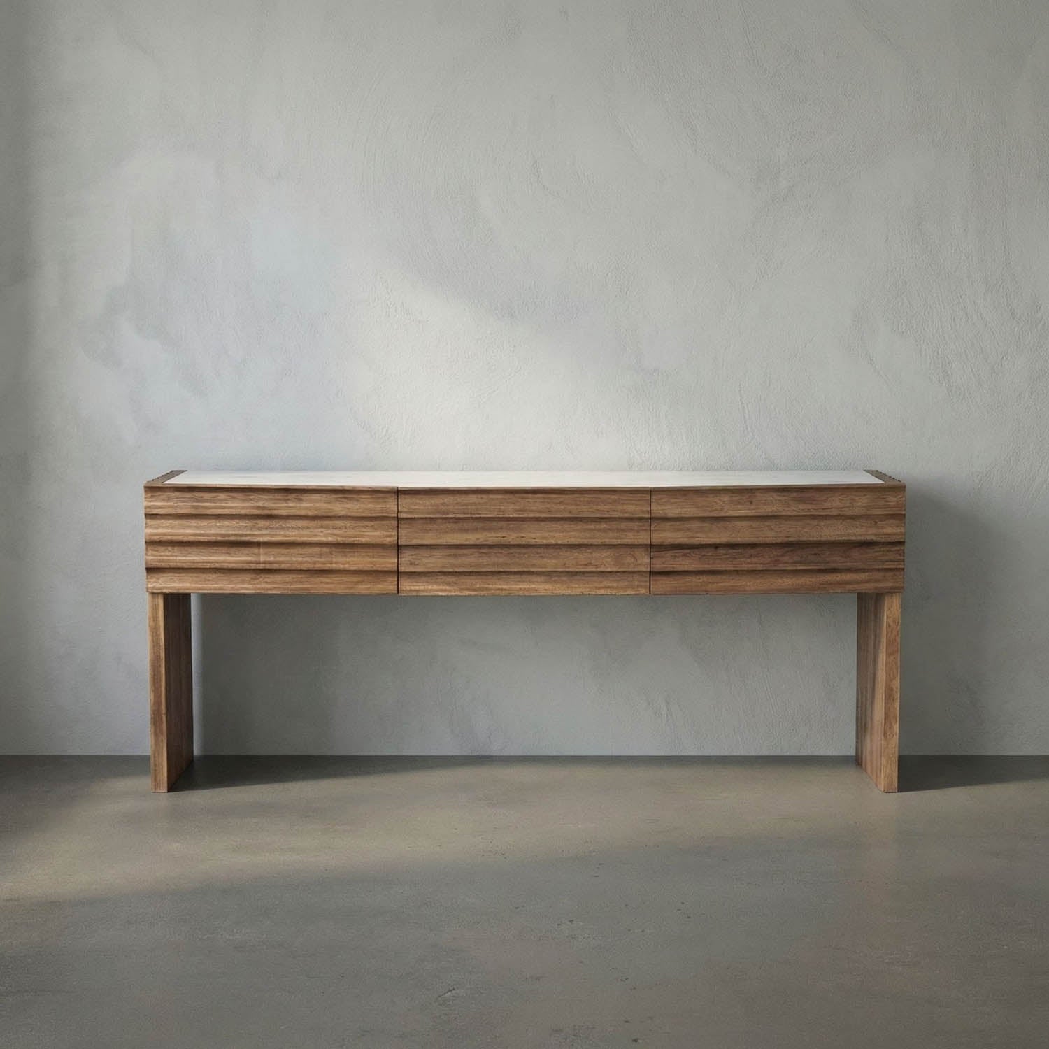 Wolf Console With White Marble Top by Noir