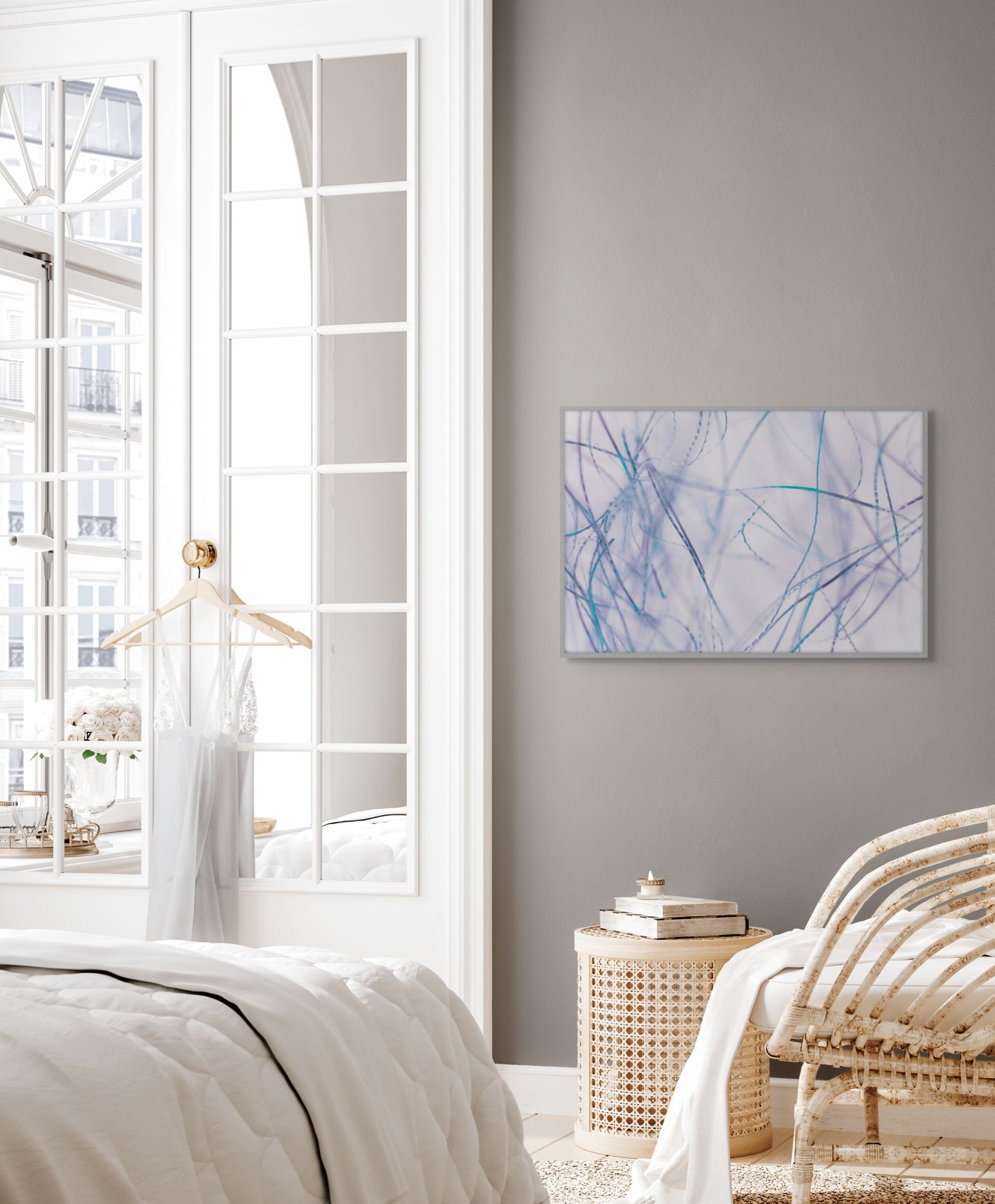 Violet Fibers 1 in a room