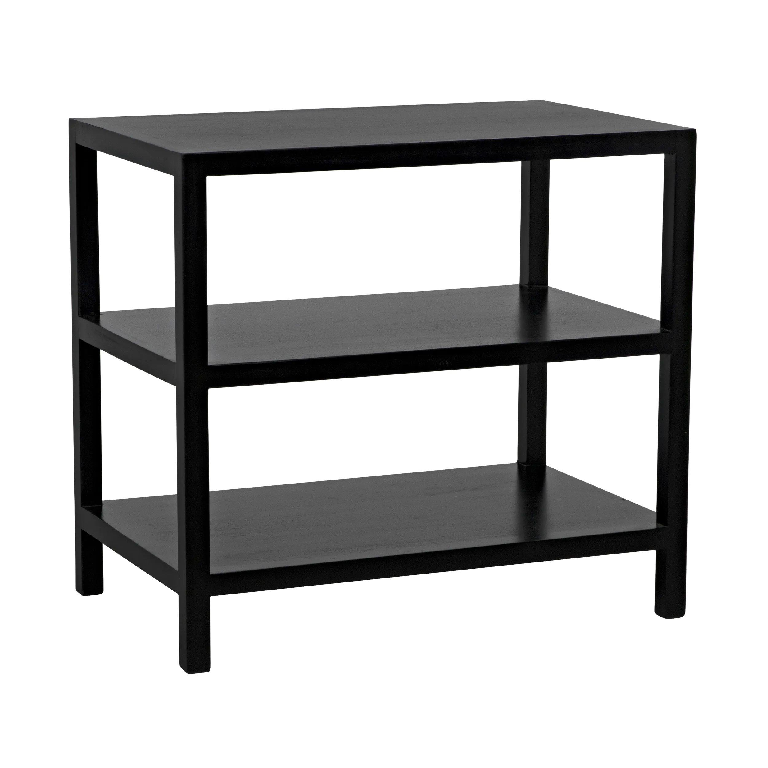 2 Shelf Side Table, Hand Rubbed Black in Hand Rubbed Black — Noir Furniture