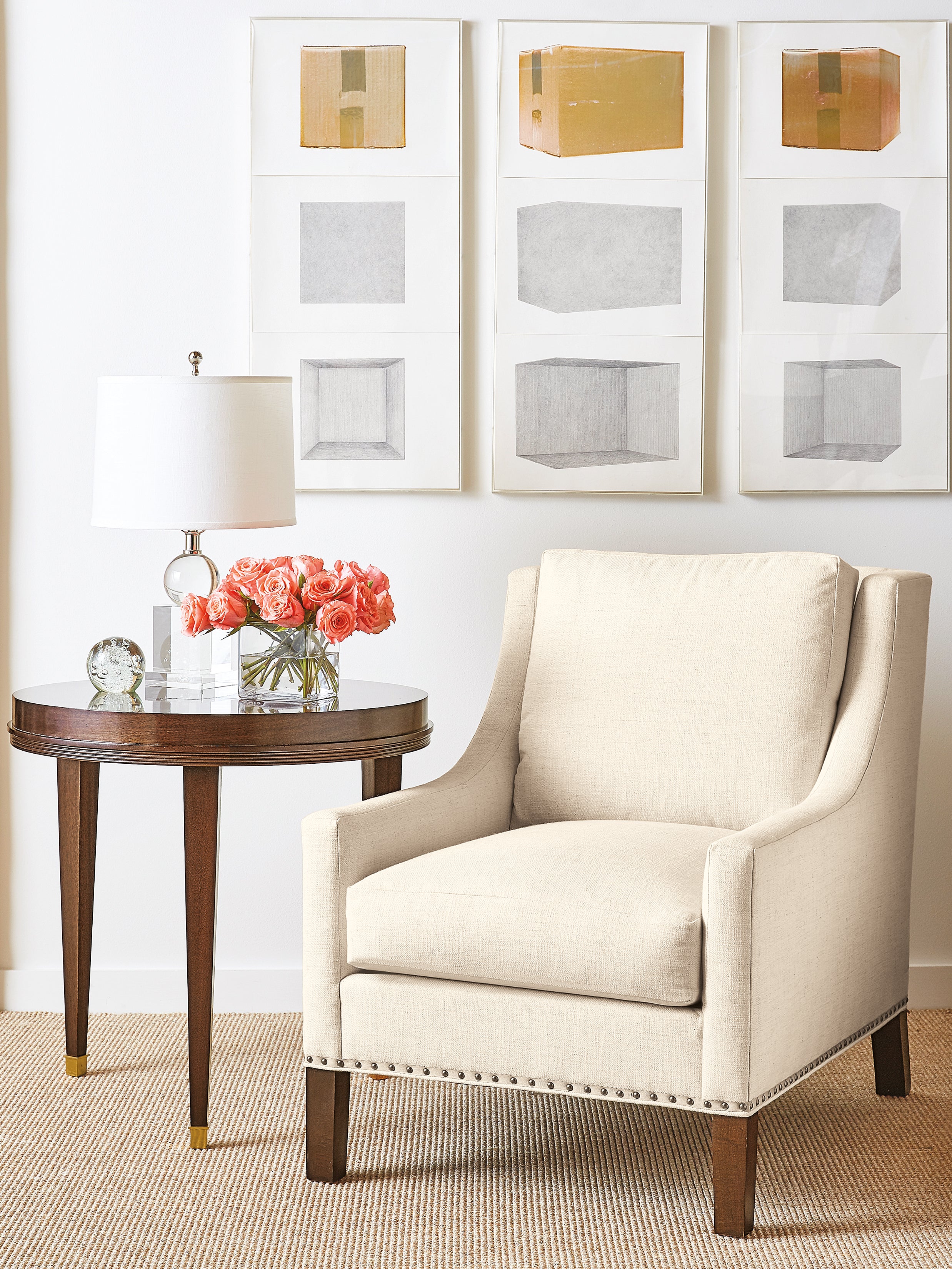 MOBILE ACCENT TABLE in Mahogany Veneers, Mahogany Solids - Hickory Chair