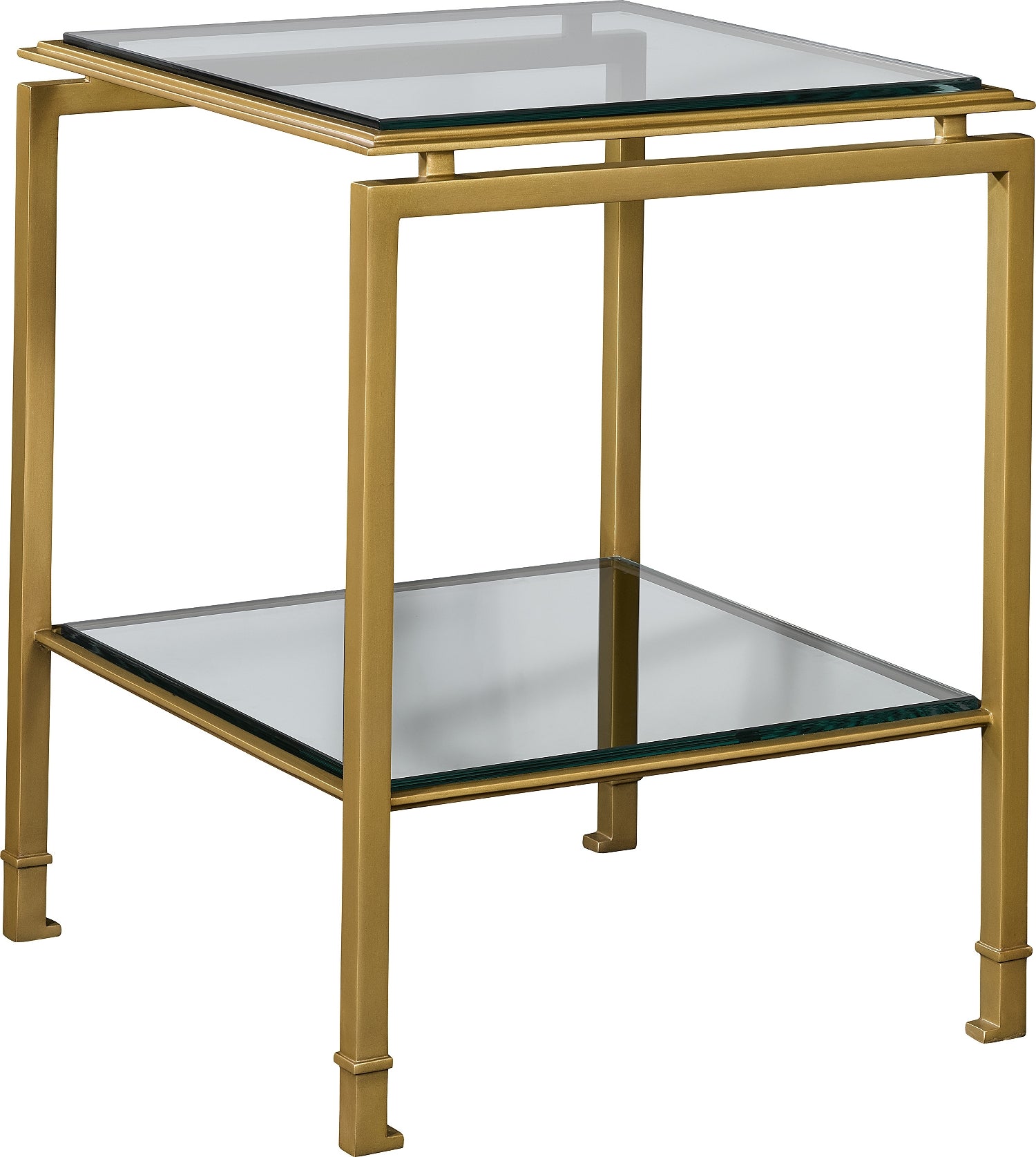 MONTPELIER SIDE TABLE WITH GLASS TOP/SHELF in Metal, Glass - Hickory Chair
