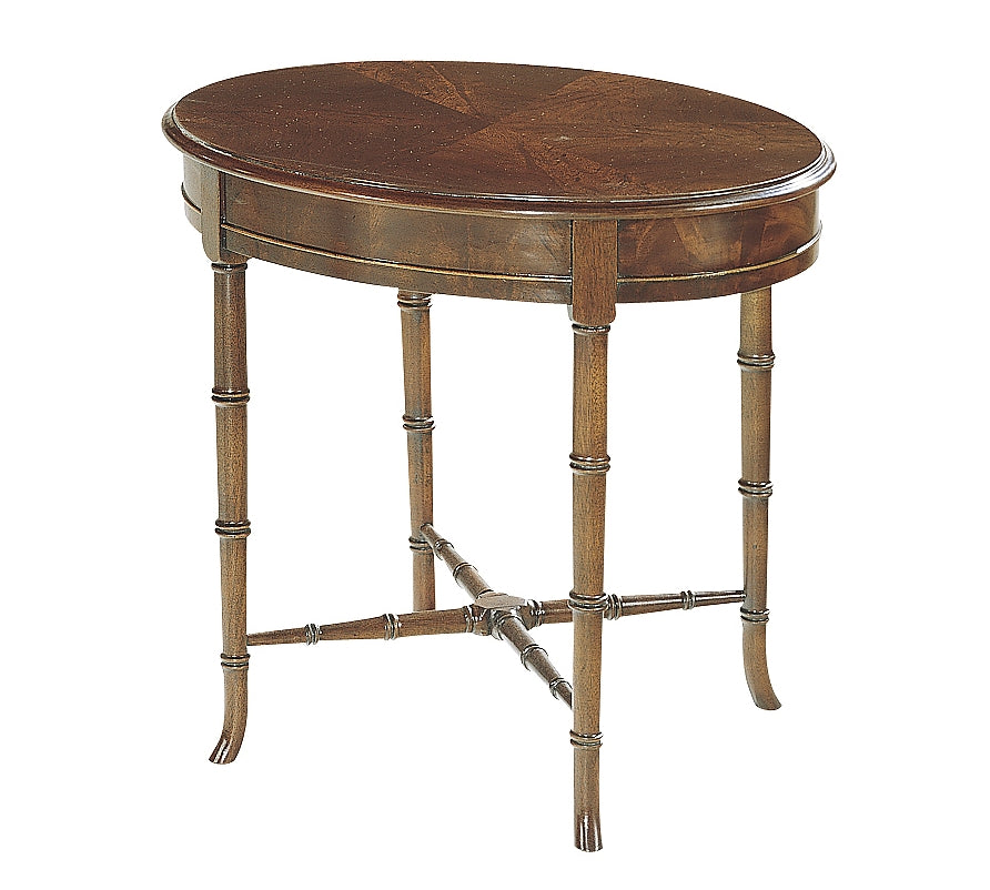 OVAL REGENCY ACCESSORY TABLE in Mahogany Veneers, Mahogany Solids - Hickory Chair