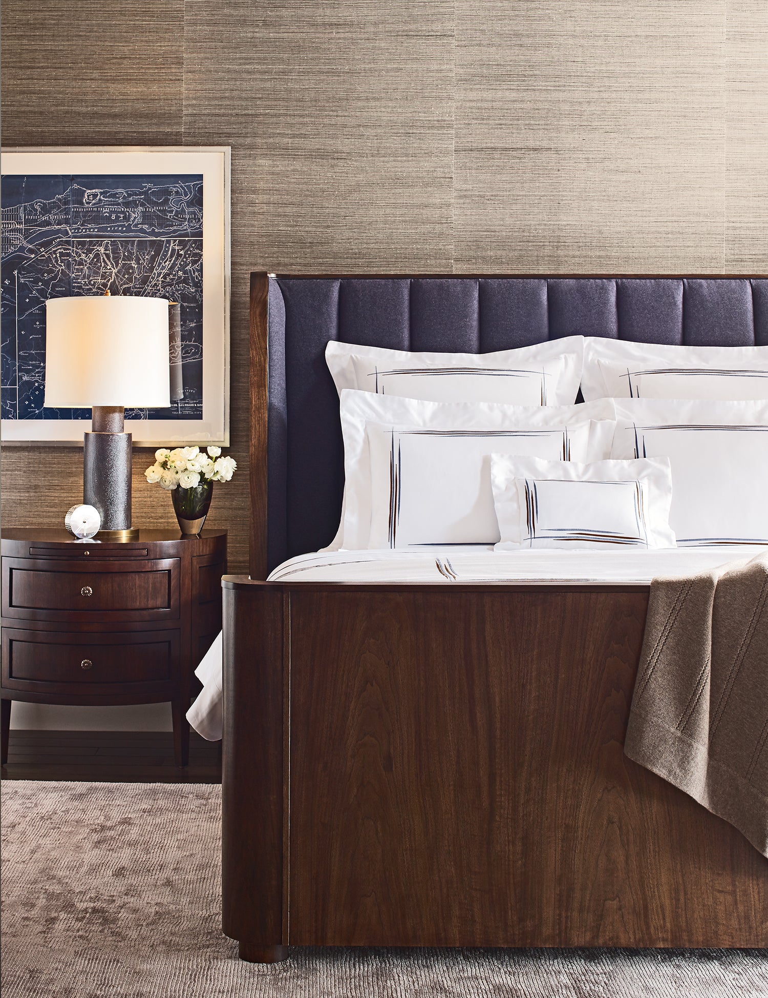 LAUCALA KING BED in Walnut Solids - Hickory Chair