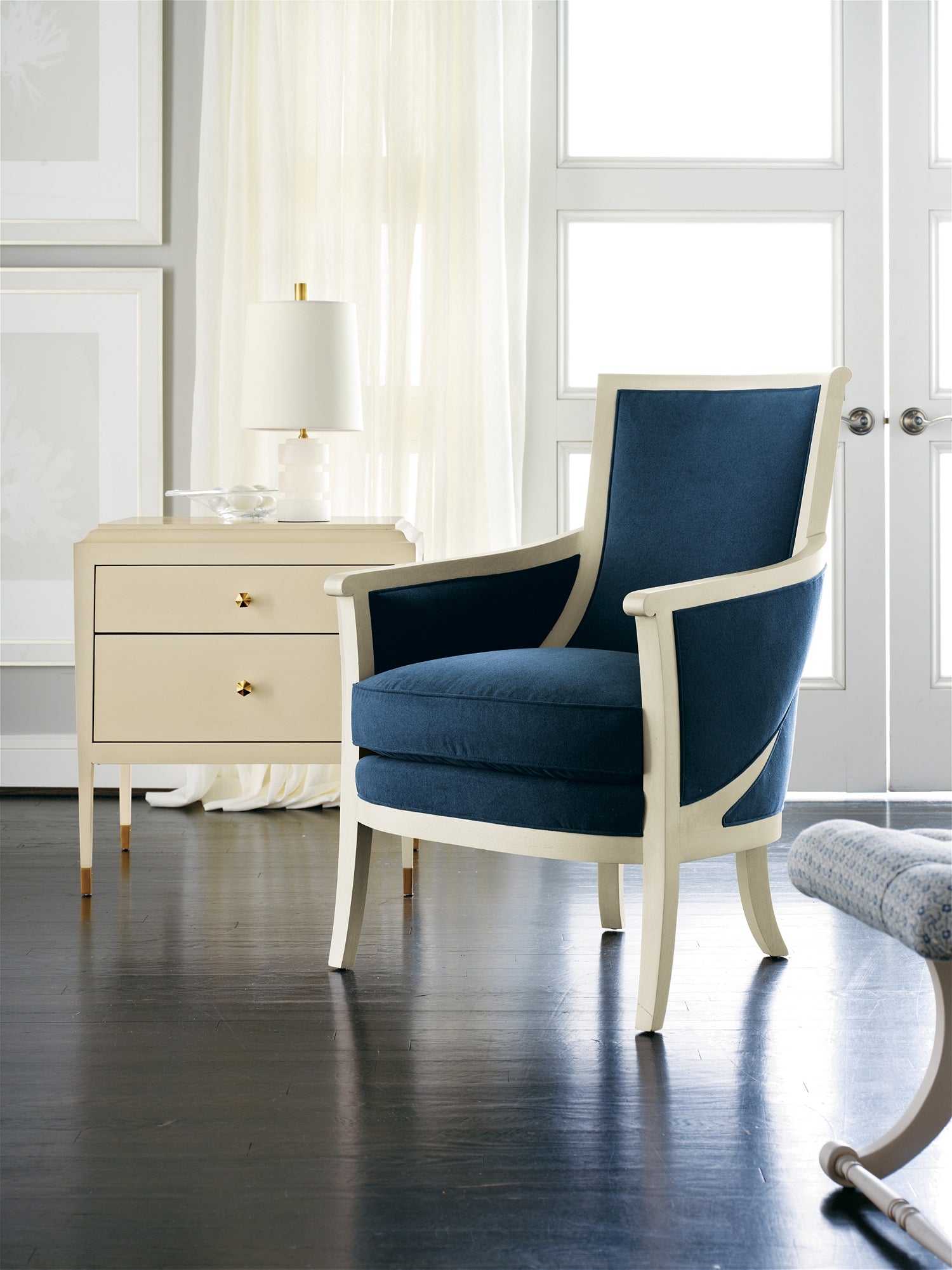 ANDREW SIDE TABLE / NIGHTSTAND in Primavera Veneers, Maple Solids - Hickory Chair