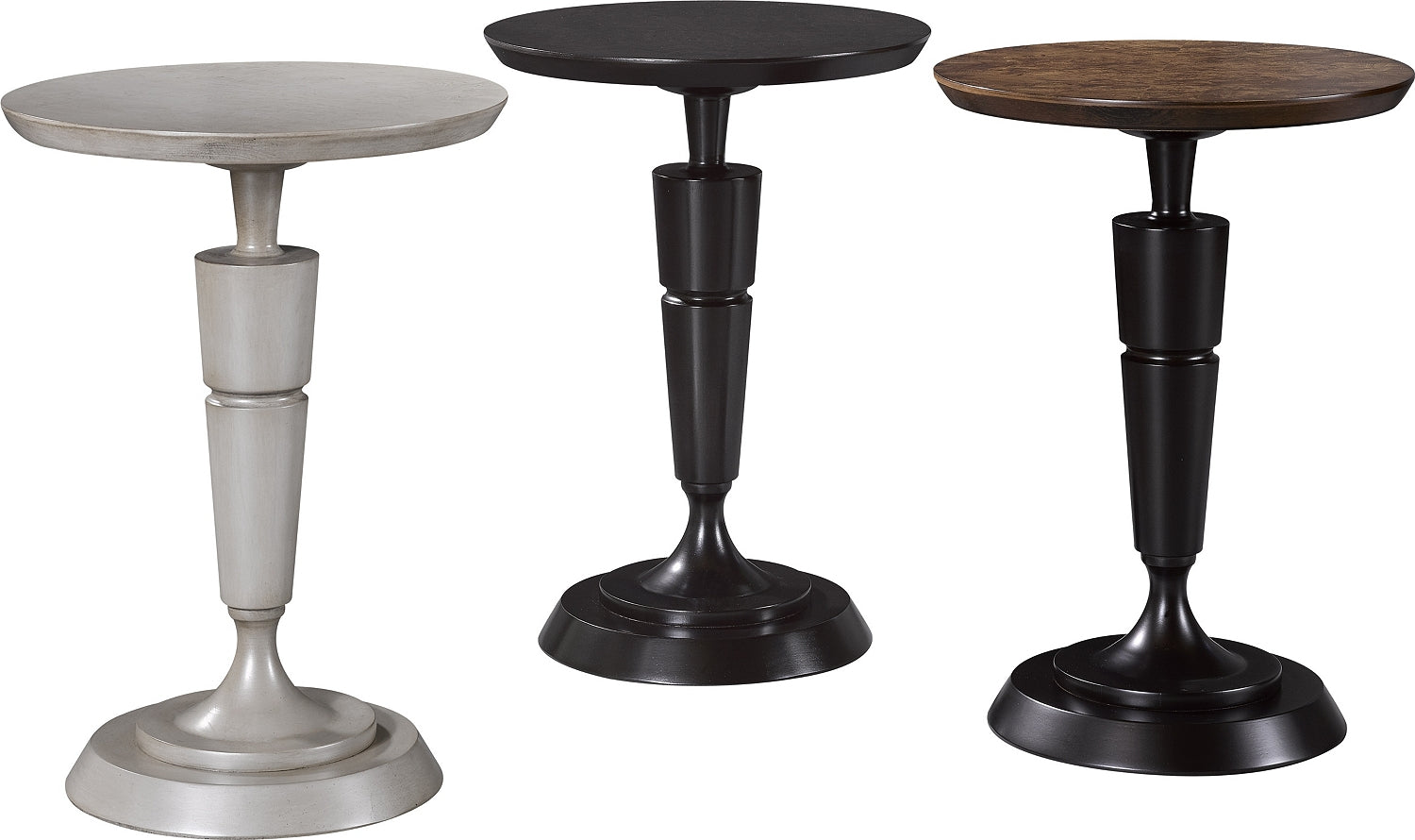 EUGENE SPOT TABLE in Olive Ash Burl Veneers, Maple Solids - Hickory Chair