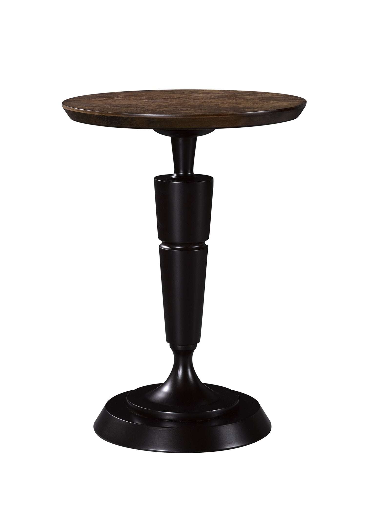 EUGENE SPOT TABLE in Olive Ash Burl Veneers, Maple Solids - Hickory Chair