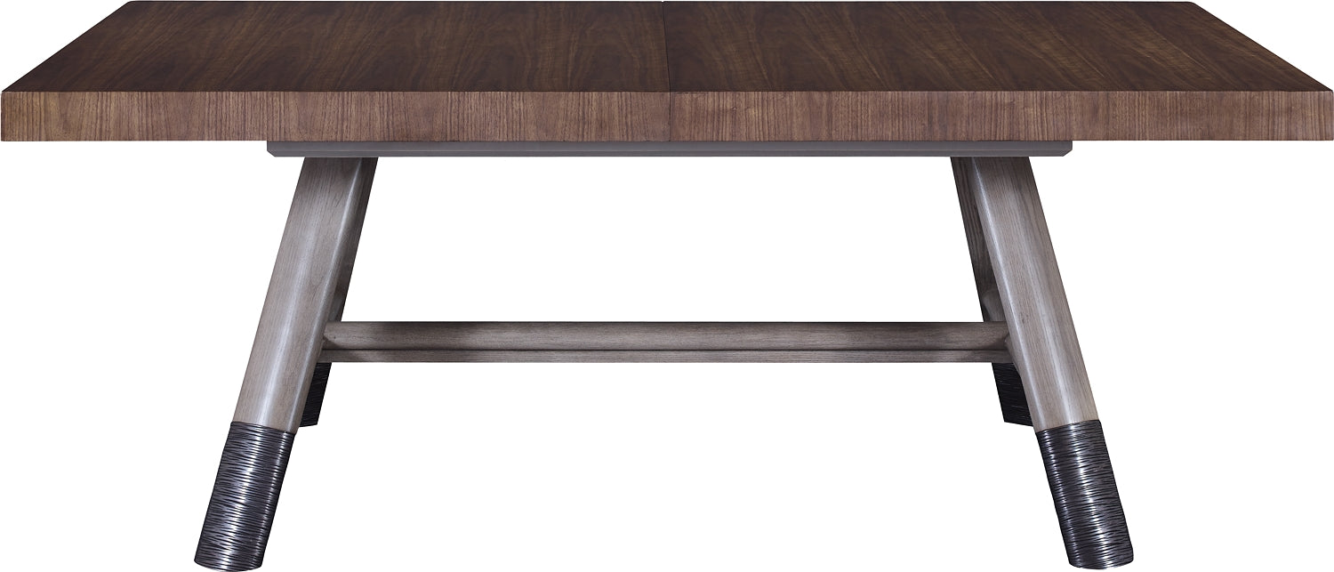 BAYLIS RECTANGULAR EXPANSION DINING TABLE in Walnut Veneers, Walnut Solids - Hickory Chair