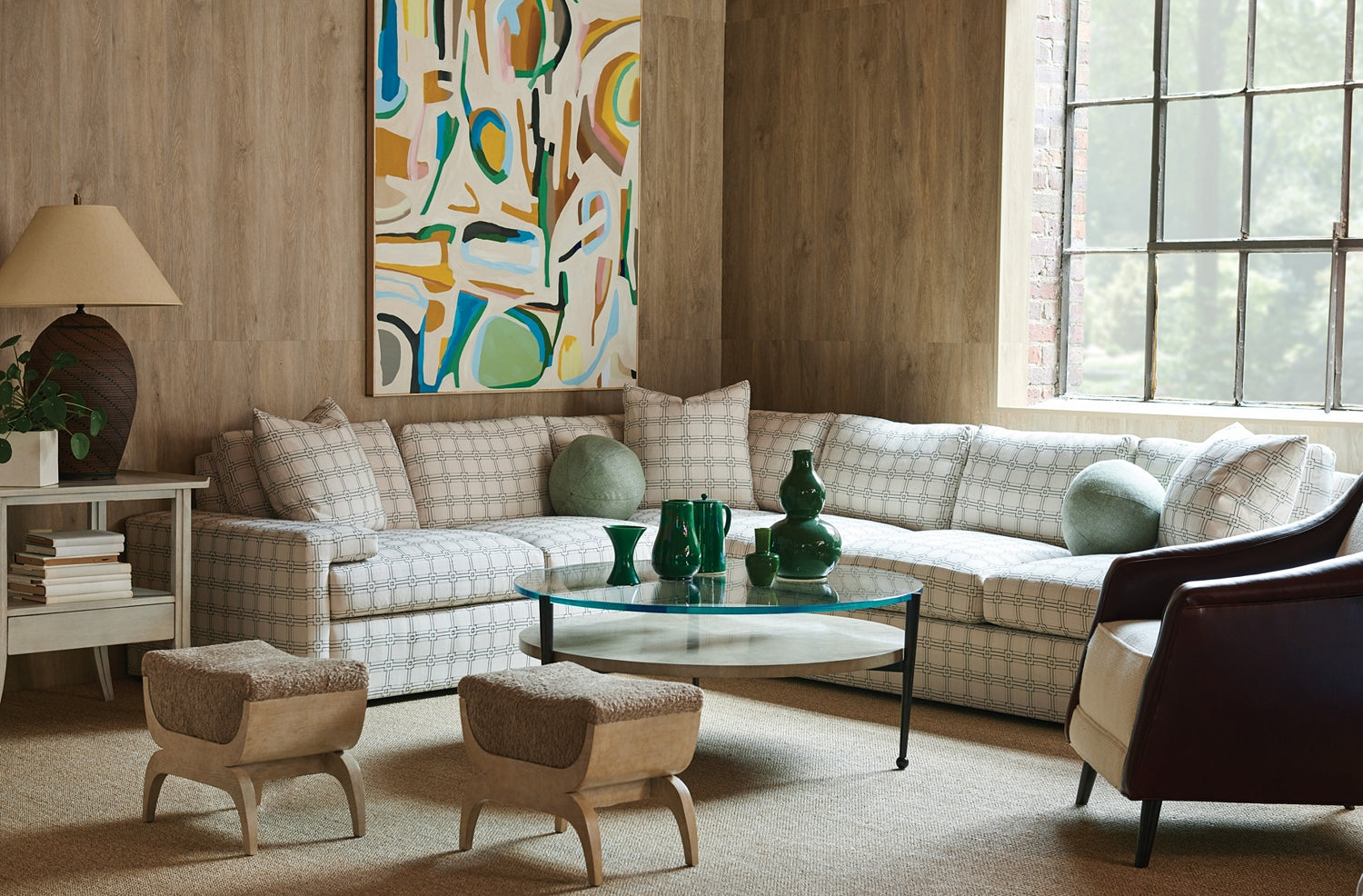 DENBY LAF CORNER SOFA in Maple - Hickory Chair