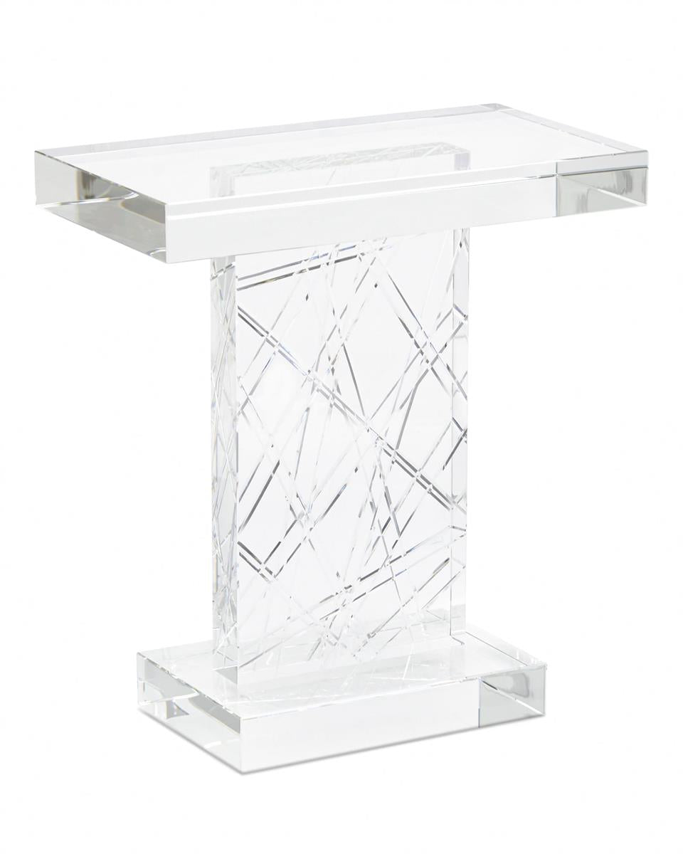 Etched Crystal Accent Table – Art by John Richard | Sutter & Vale