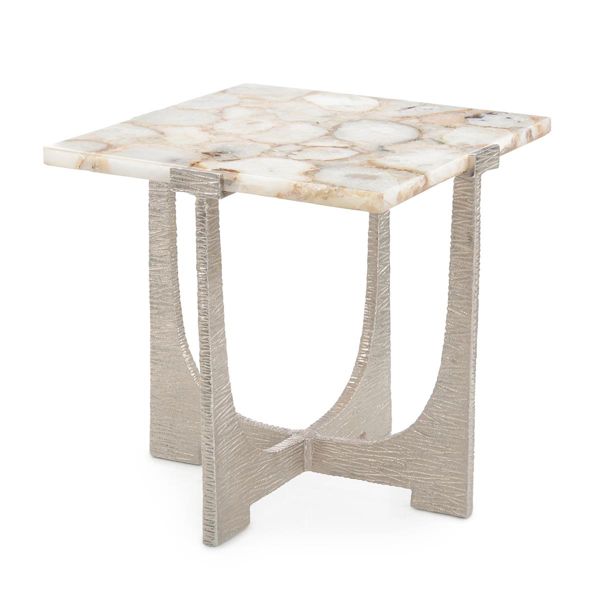 Unity Agate End Table, Nickel – Art by John Richard | Sutter & Vale