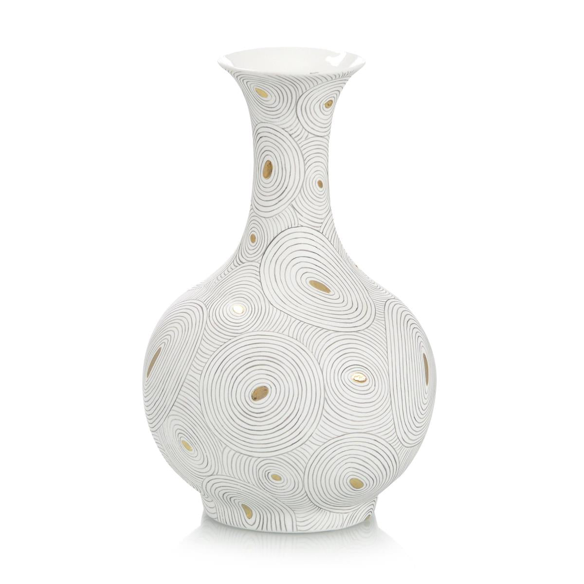 White Porcelain Vase With Gold I – Art by John Richard | Sutter & Vale