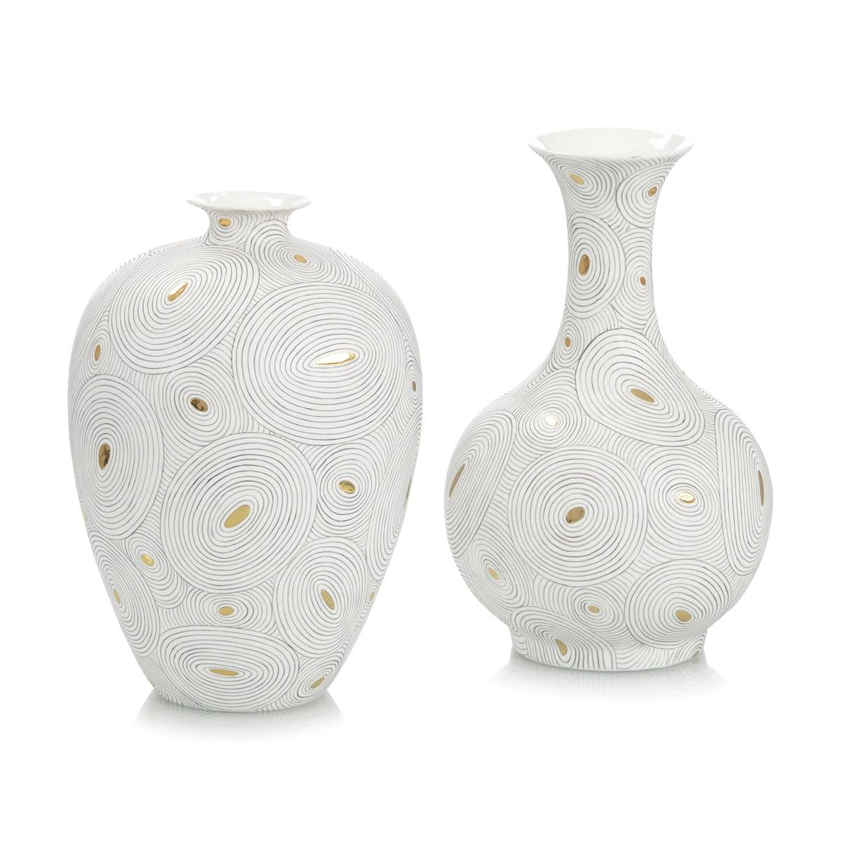 White Porcelain Vase With Gold I – Art by John Richard | Sutter & Vale