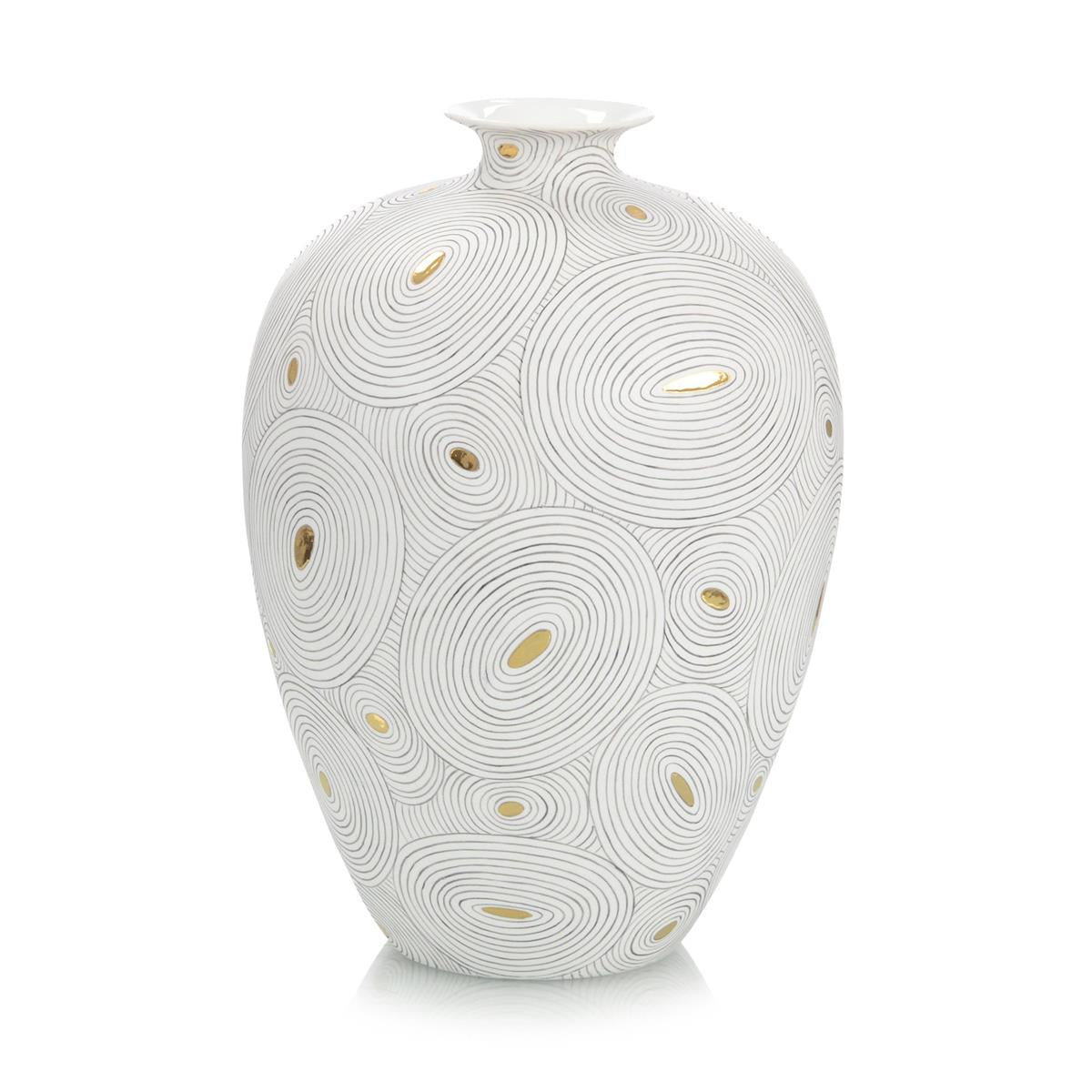 White Porcelain Vase With Gold II – Art by John Richard | Sutter & Vale