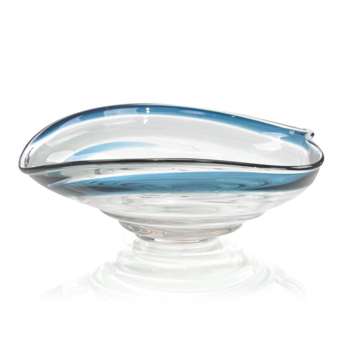 Handblown Dark Blue and Grey Glass Bowl – Art by John Richard | Sutter & Vale