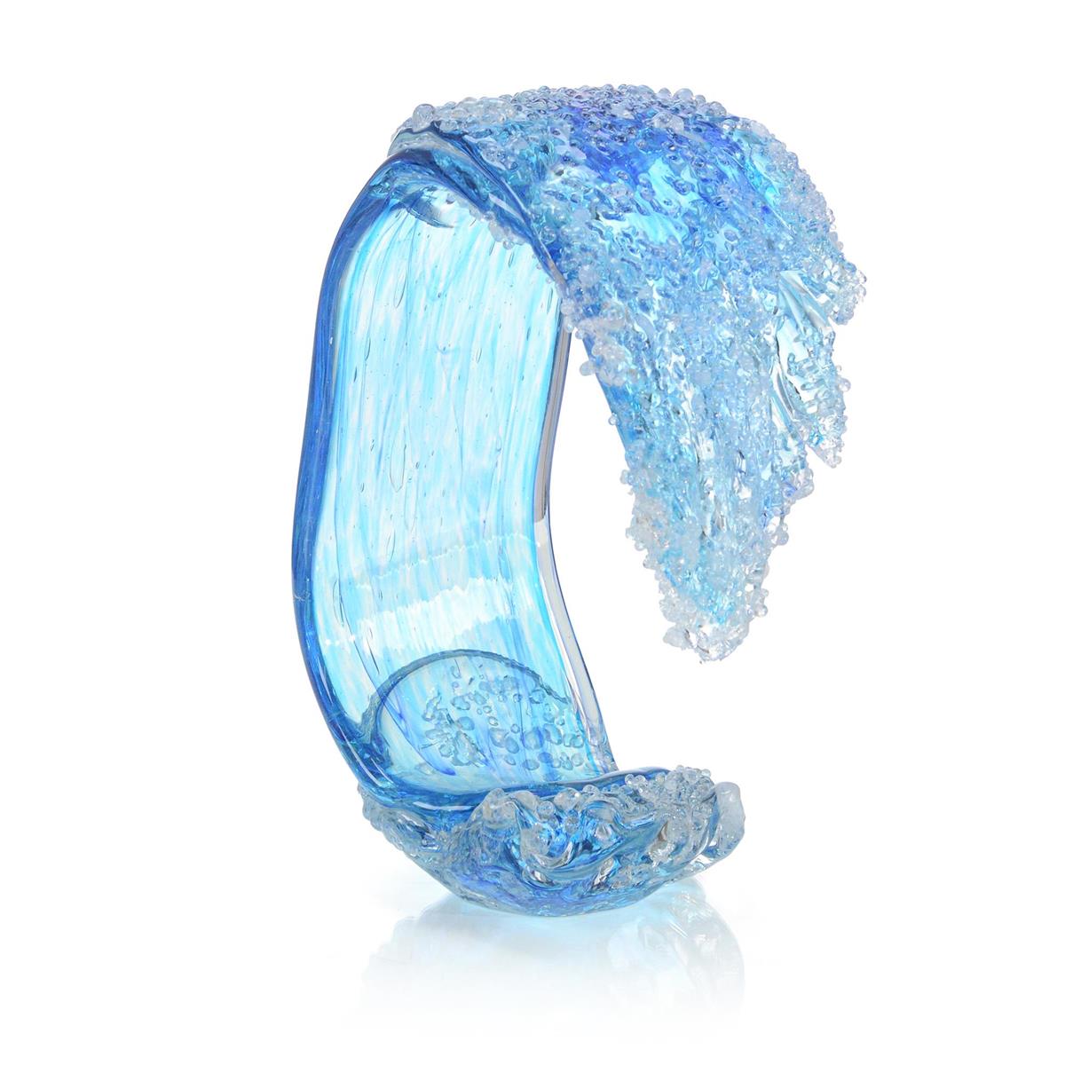 Ocean Blue Waves Handblown Glass Sculpture I – Art by John Richard | Sutter & Vale