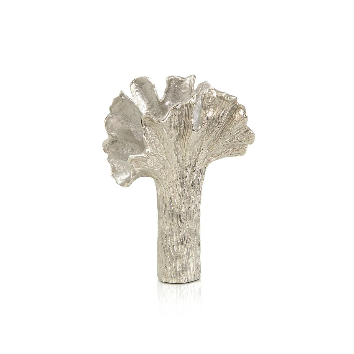 Ginkgo Leaf Vase in Nickel II – Art by John Richard | Sutter & Vale