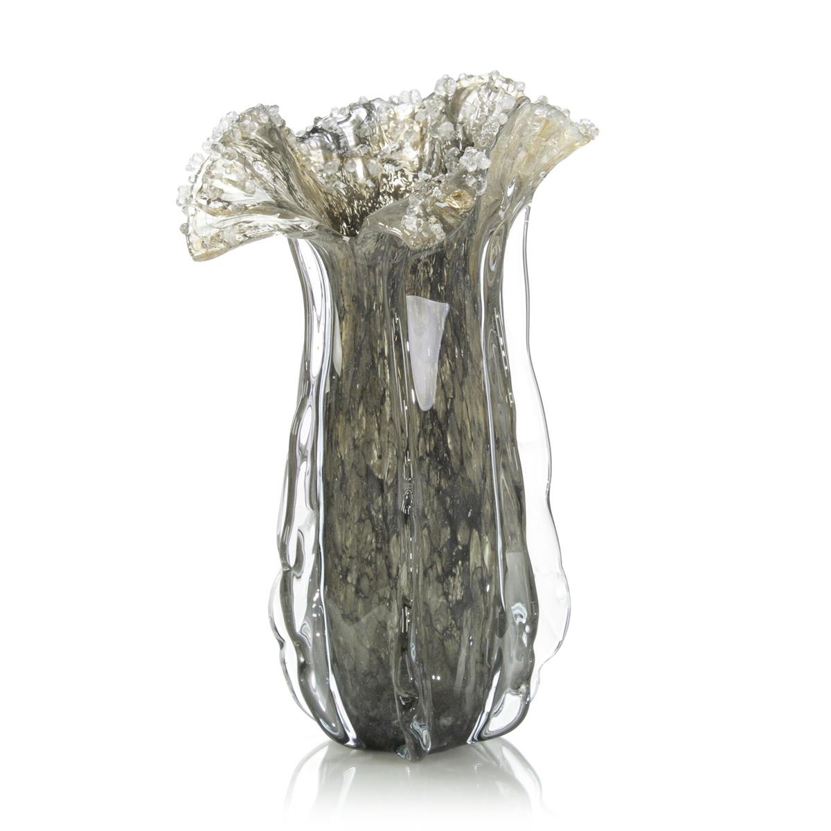 Grey Handblown Glass Eruption Vase I – Art by John Richard | Sutter & Vale