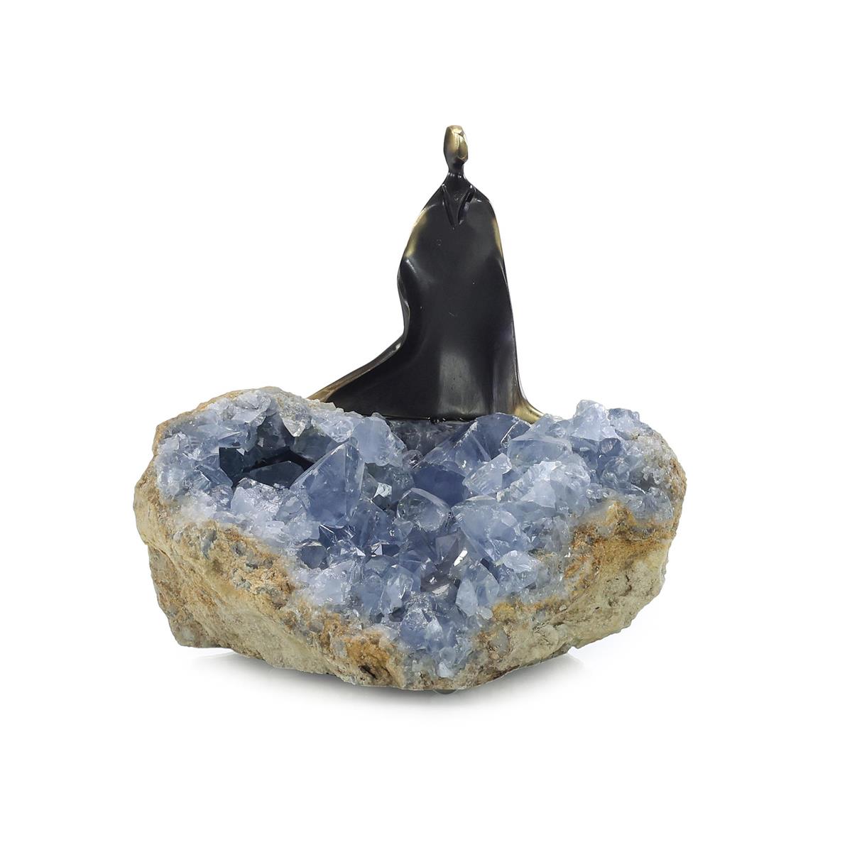 Cloaked Figure Sculpture on Kyanite II – Art by John Richard | Sutter & Vale