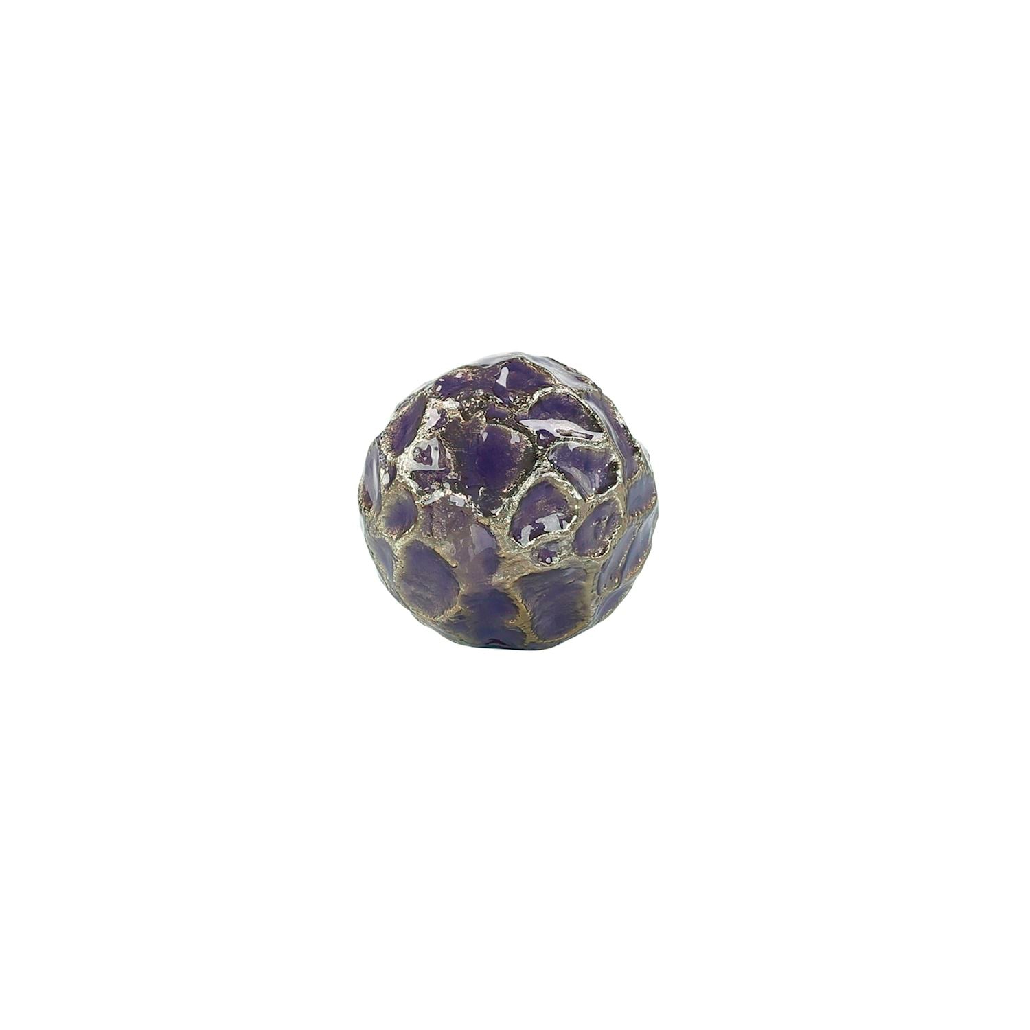 Textural Orb, Purple and Gold – Art by John Richard | Sutter & Vale