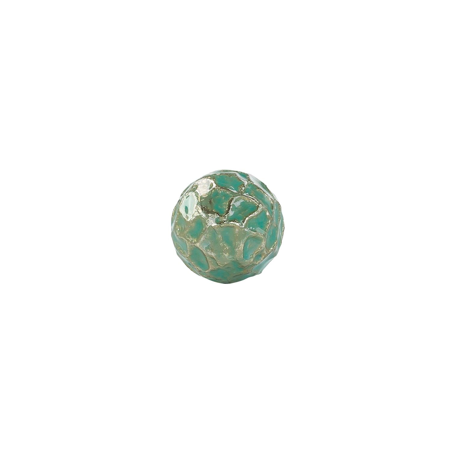 Textural Orb, Green and Gold – Art by John Richard | Sutter & Vale