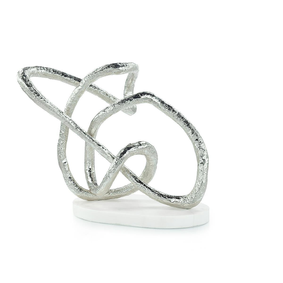 Tangled Sculpture on Marble Base, Silver – Art by John Richard | Sutter & Vale