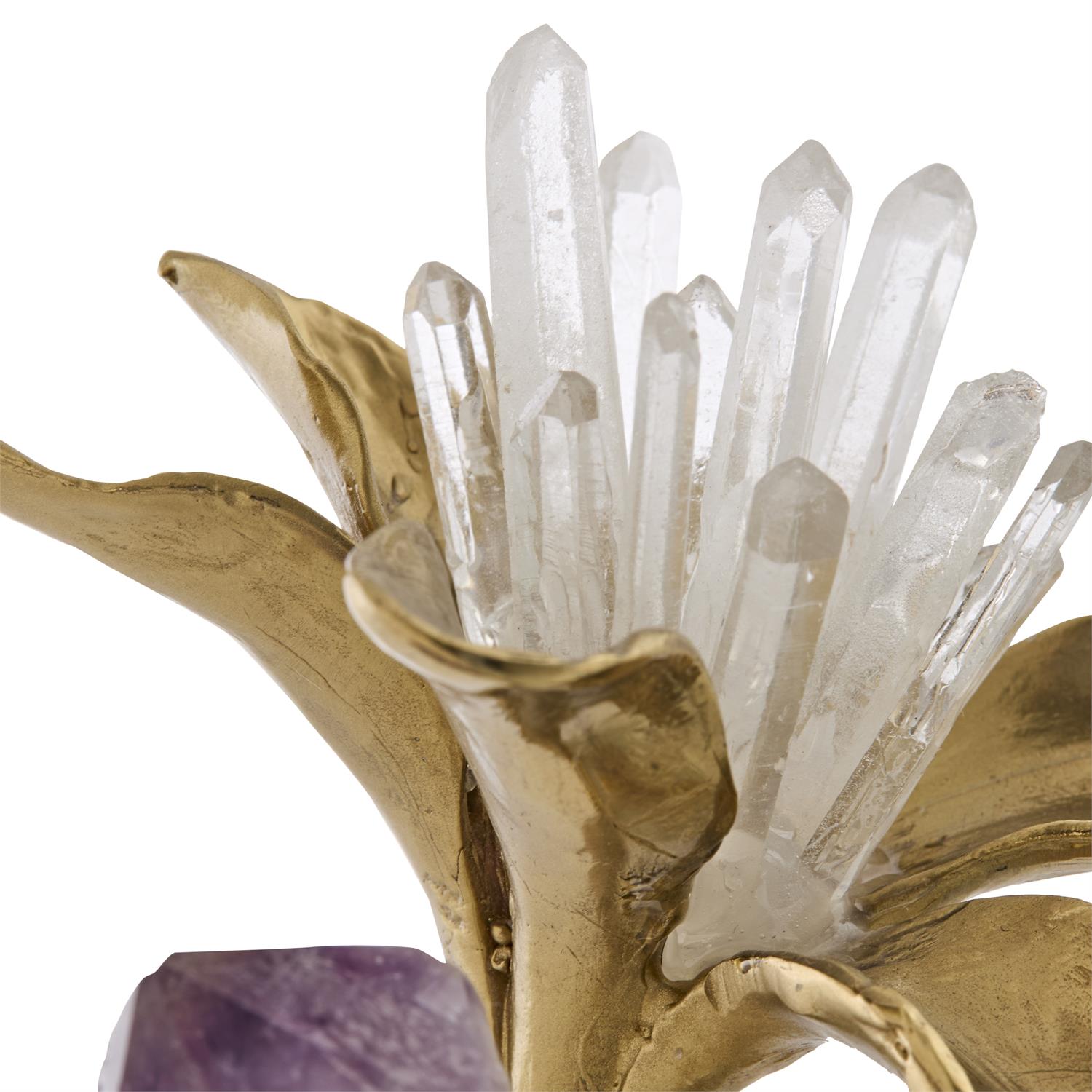 Embellished Blossom Sculpture on Crystal, Large