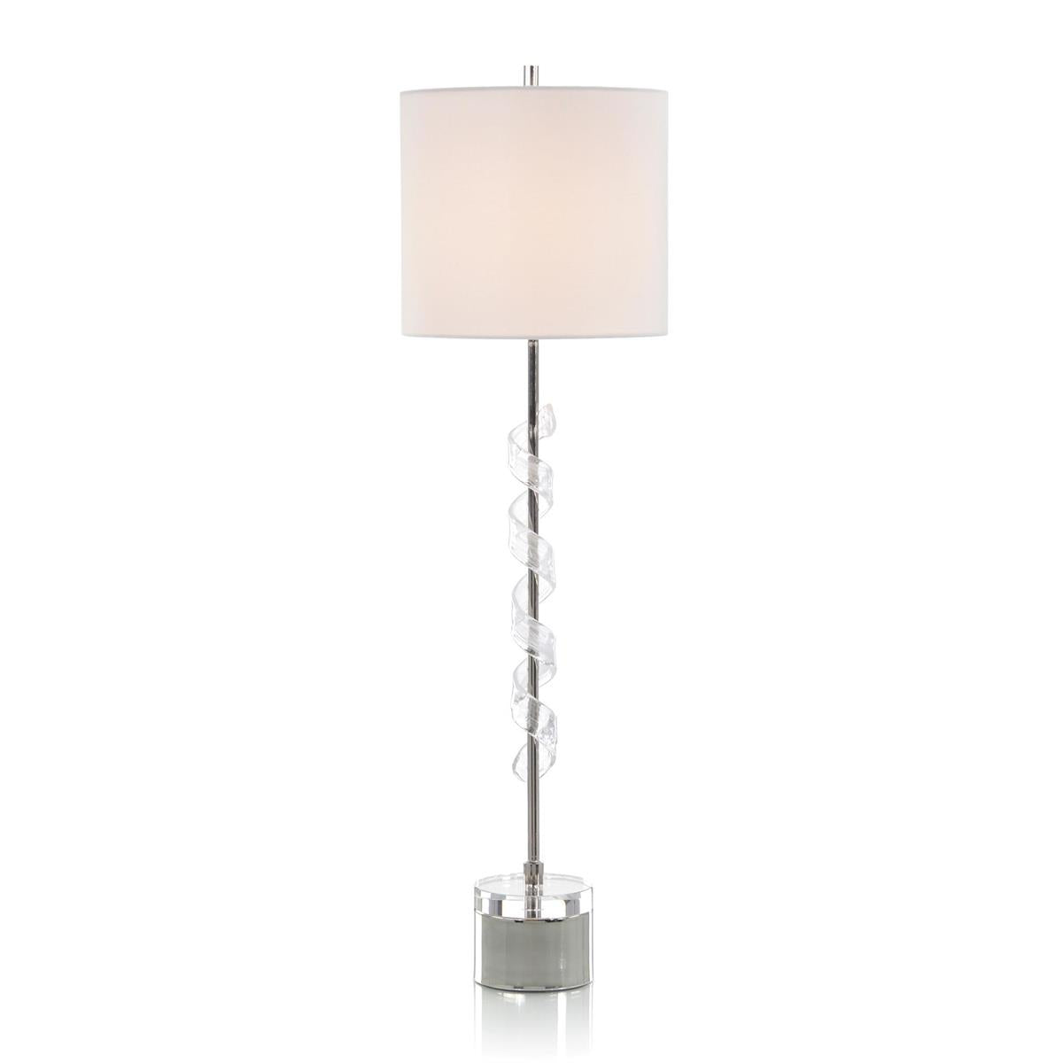 Frosted Glass Swirled Buffet Lamp – Art by John Richard | Sutter & Vale
