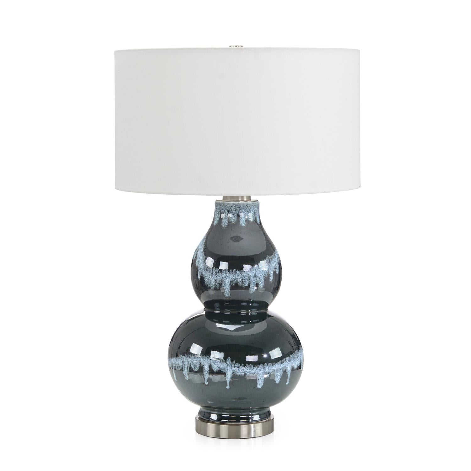 Navy Blue Rain Ceramic Table Lamp
