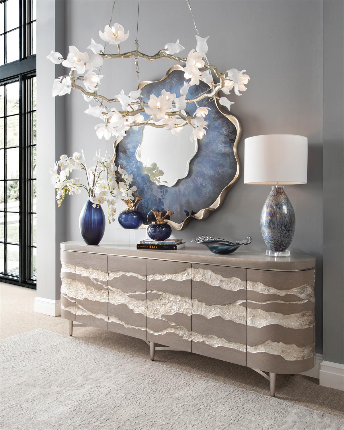 Dirillo Mirror, Blue Agate