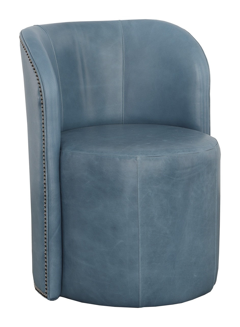 Socrates Leather Stationary Barrell Back Dining Chair (L-1401-01) - Fairfield Chair