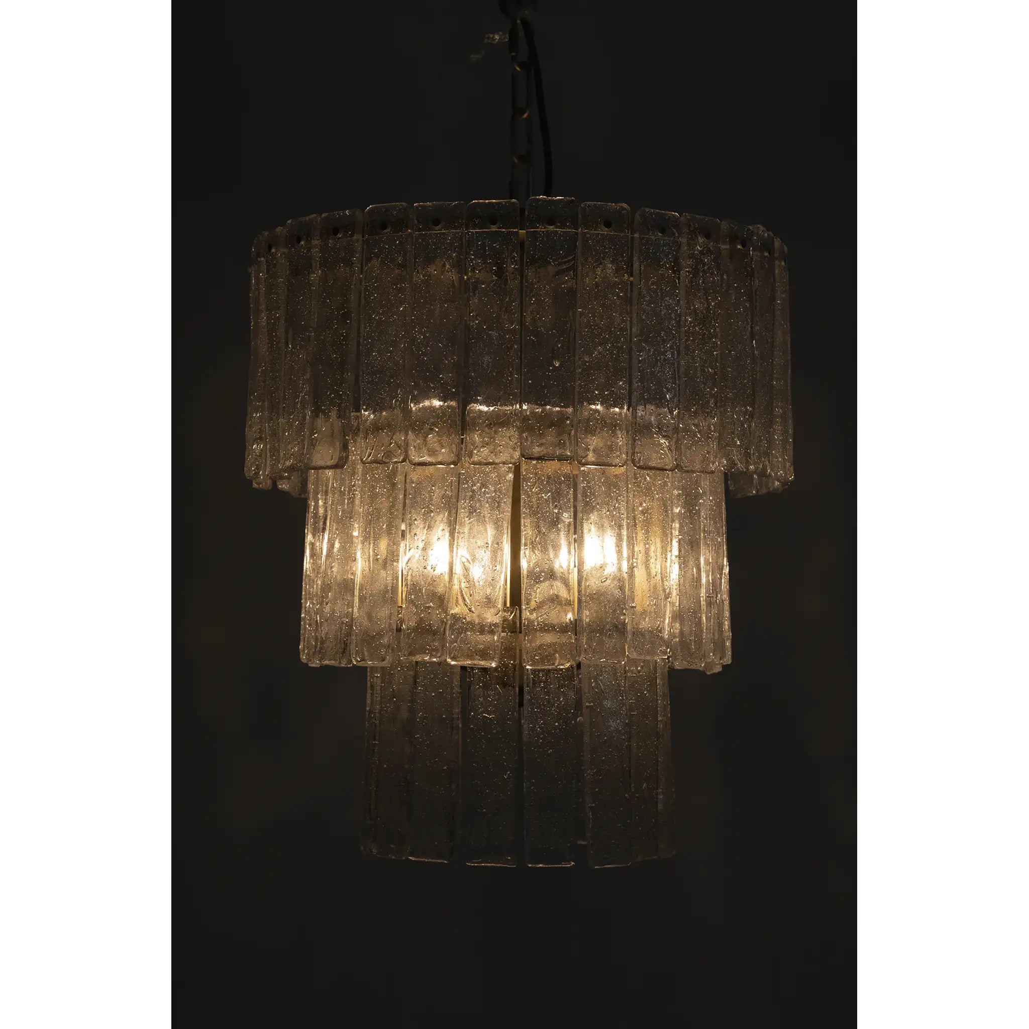 Bruna Chandelier, Small, Metal with Brass Finish