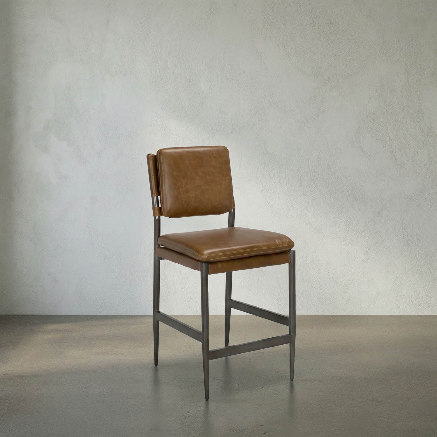 WOOSTER COUNTER CHAIR, Cuba Brown Leather by Noir